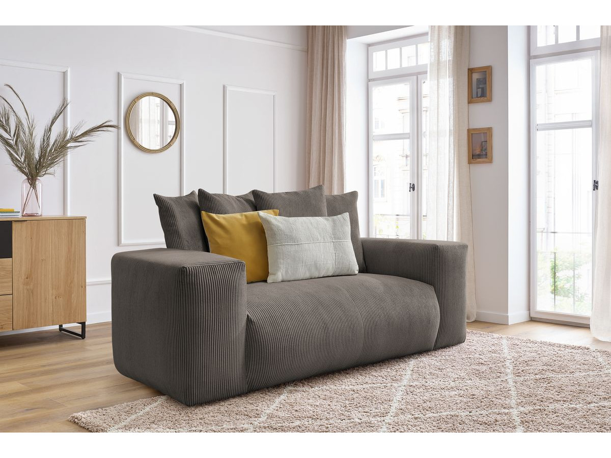 Bobochic Voltaire Sofa 2-Sitzer Cordsamt Taupe