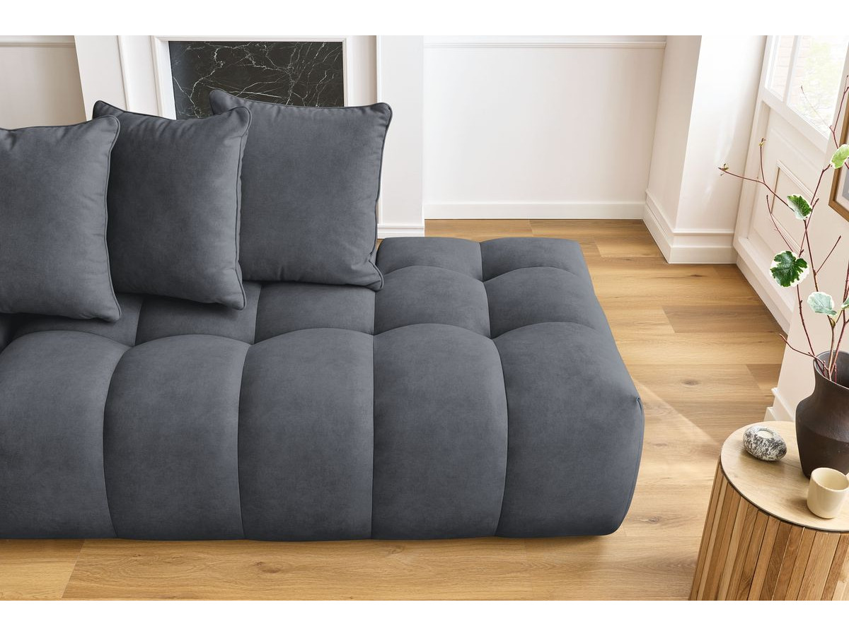 Bobochic Mont-blanc Ecksofa Samt Dunkelgrau Ecke links