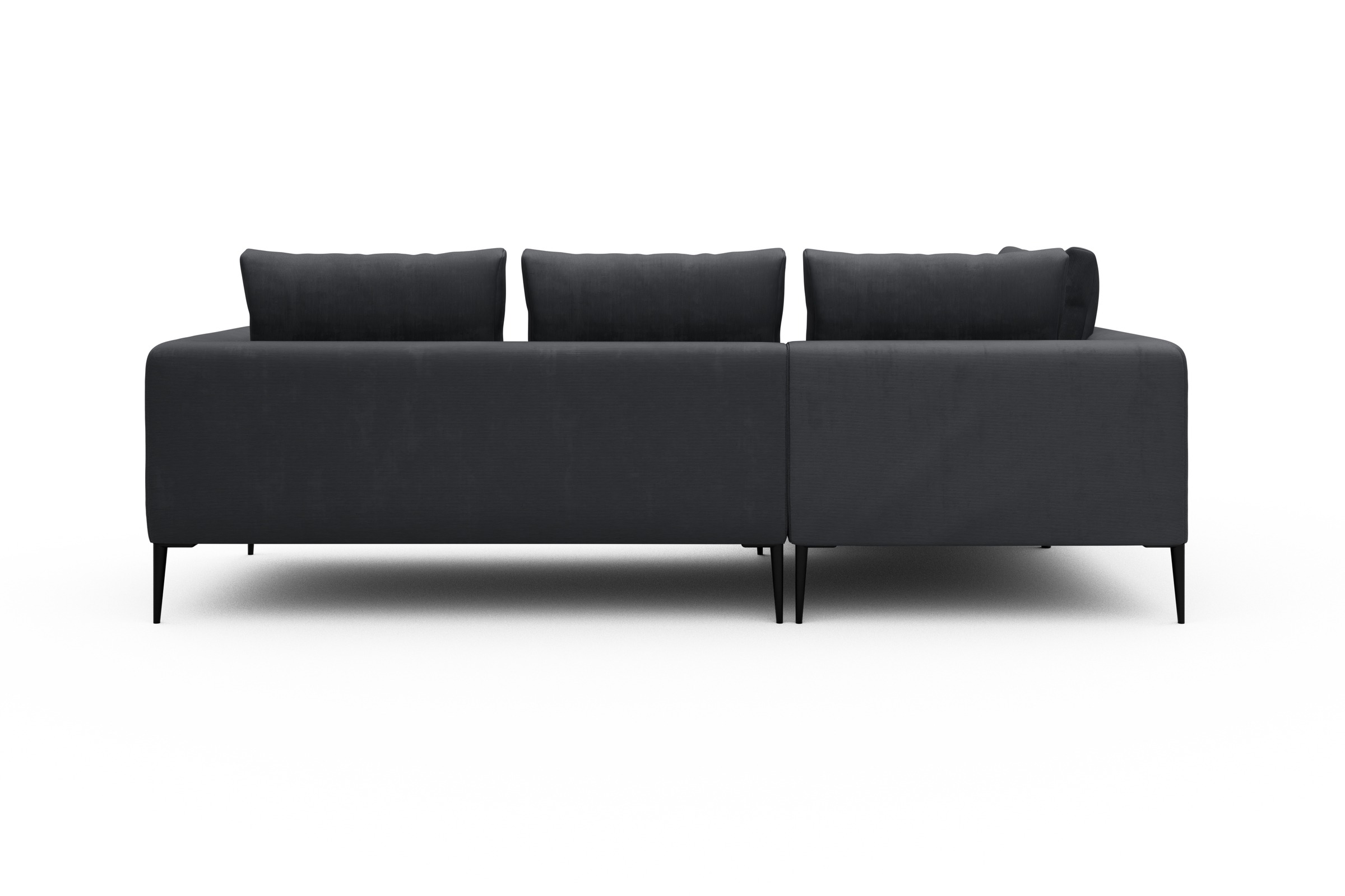 Ecksofa Paul Relax-Ecke links mit 2-Sitzer Cordufine-Slate-Grey