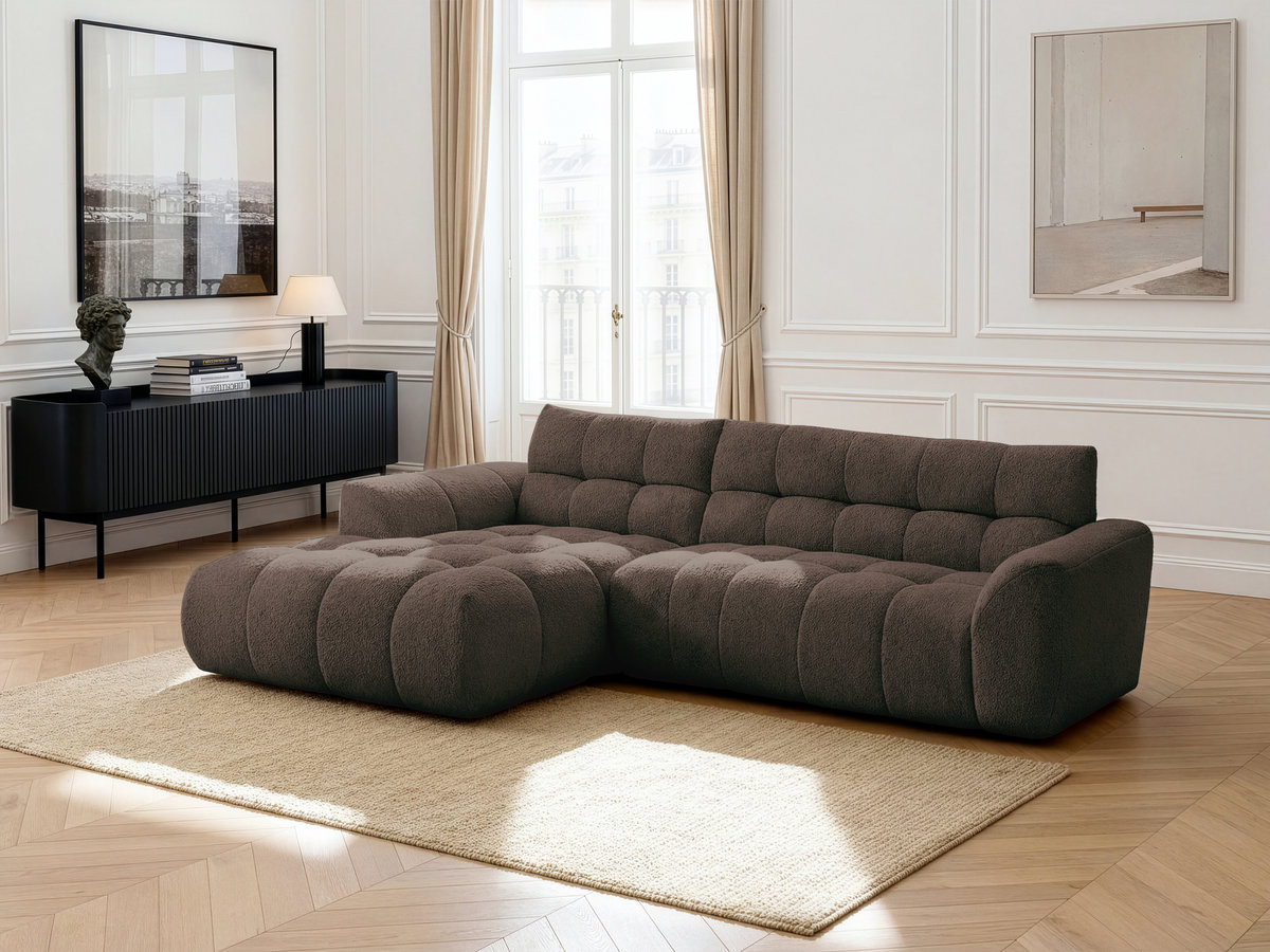 Bobochic Jaya Ecksofa Chenille Braun Ecke links