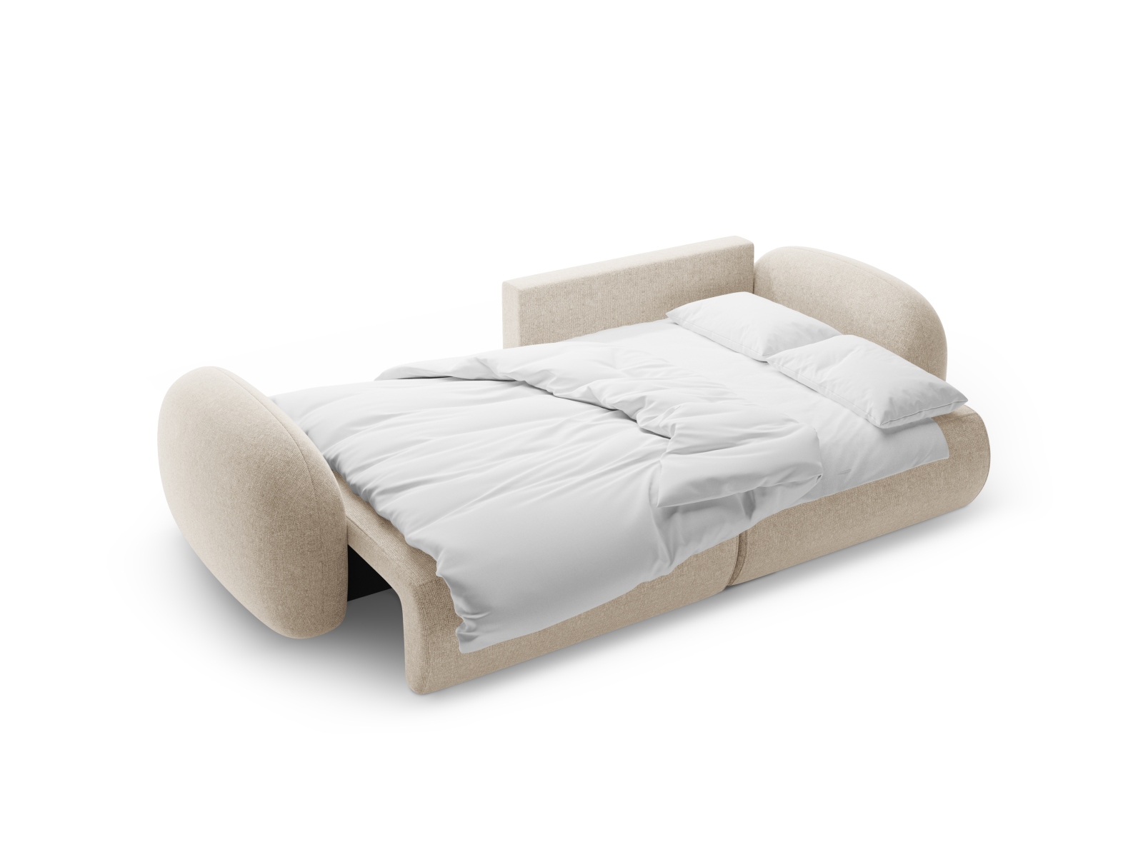 Cosmopolitan Design Wendbares Ecksofa Tonale 4-Sitzer mit Schlaffunktion und Bettkasten Chenille Eden Dunkelbeige