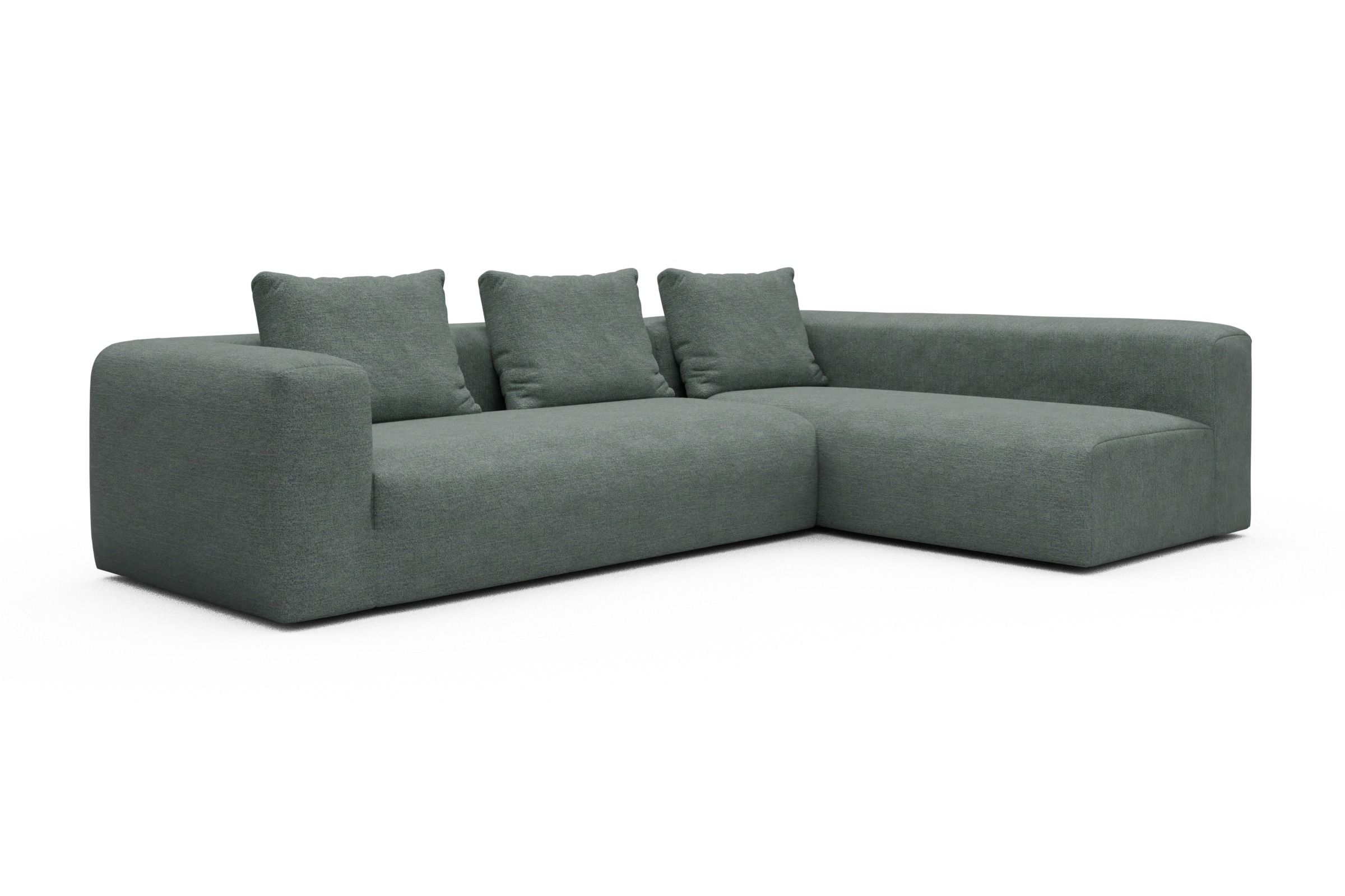 Ecksofa Fred 2x 2,5-Sitzer rechts offen Carreno-Ice-Blue