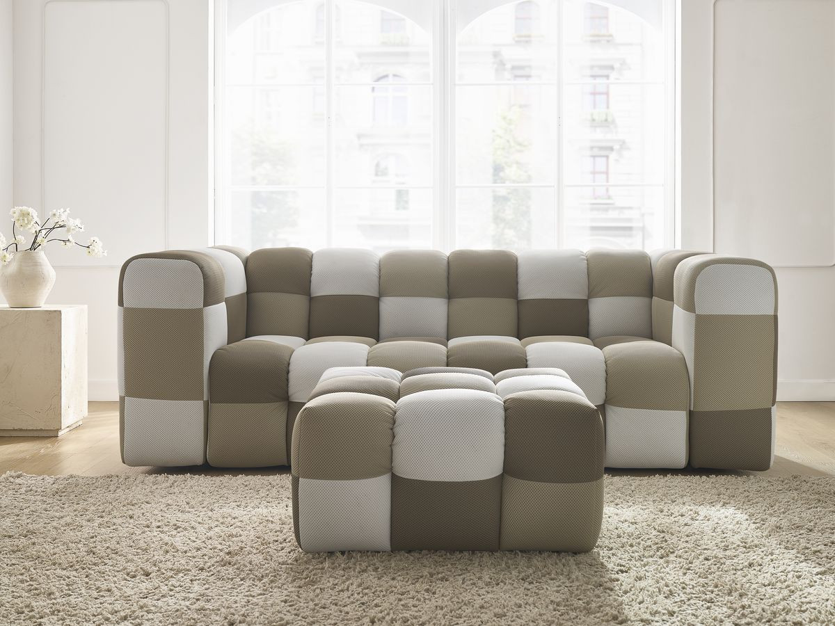 Bobochic Cloud Sofa 4-Sitzer mit Pouf Mesh-Stoff Mehrfarbig