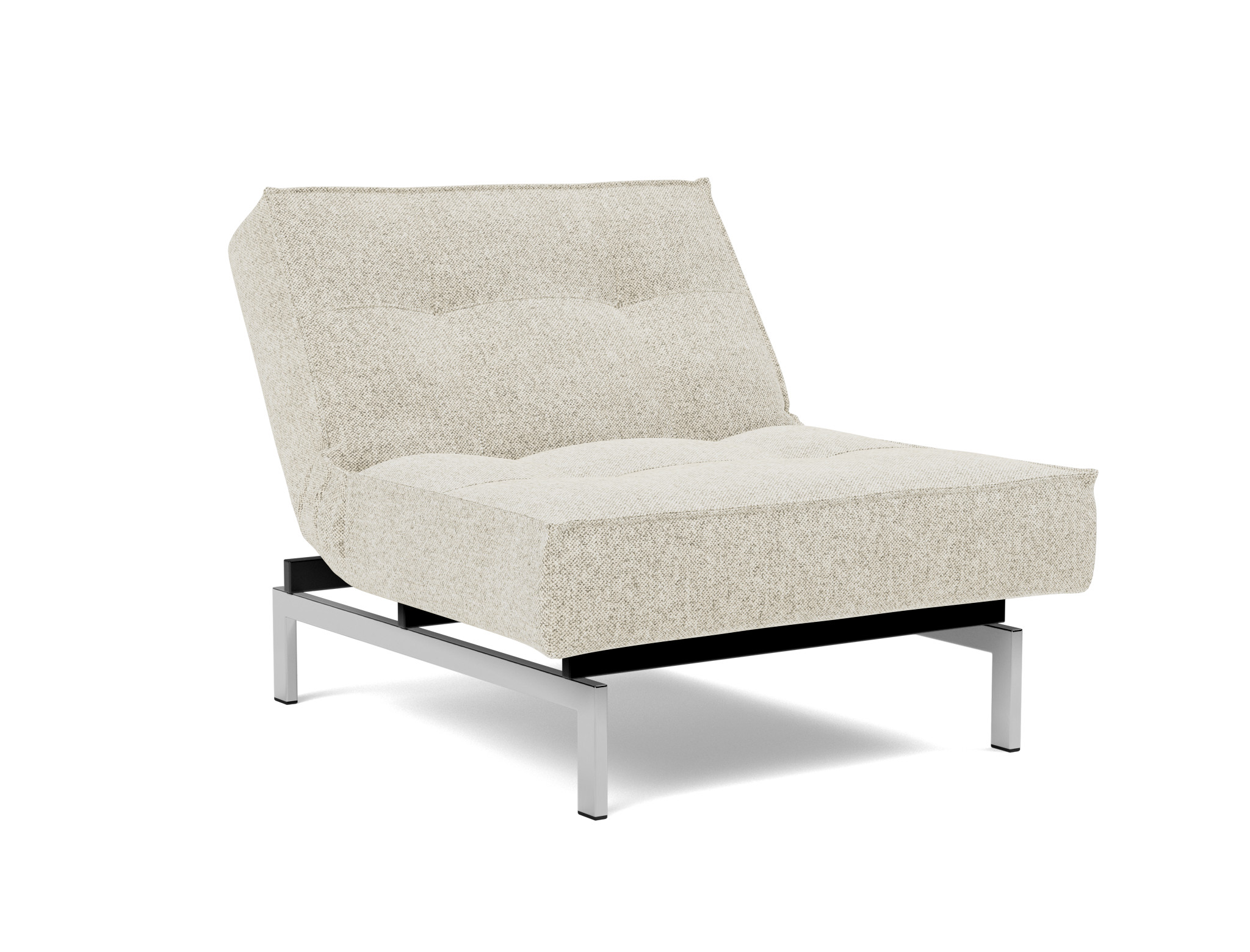 Sessel Splitback Strukturierter Stoff Taura 357-Off-White Beine Chrom