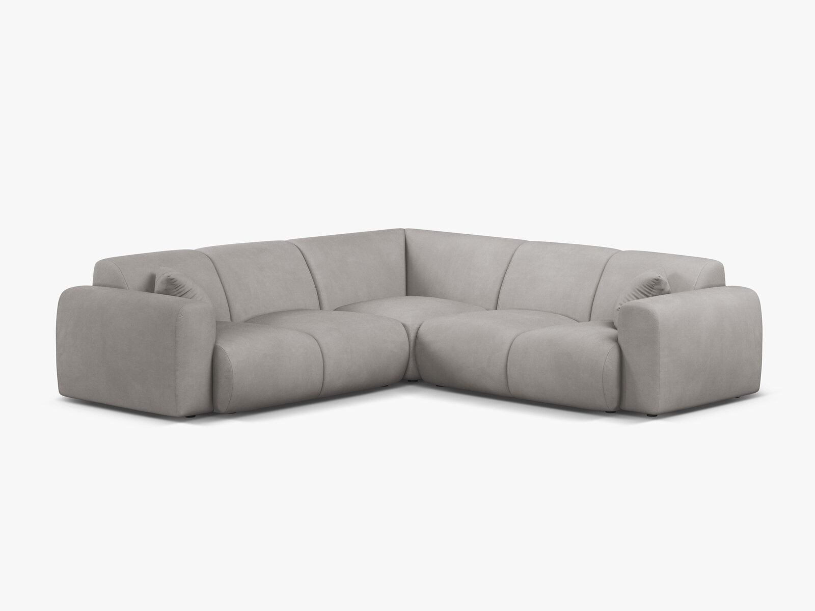 Micadoni Ecksofa Molino 5-Sitzer Strukturierter Stoff Rebel Hellgrau