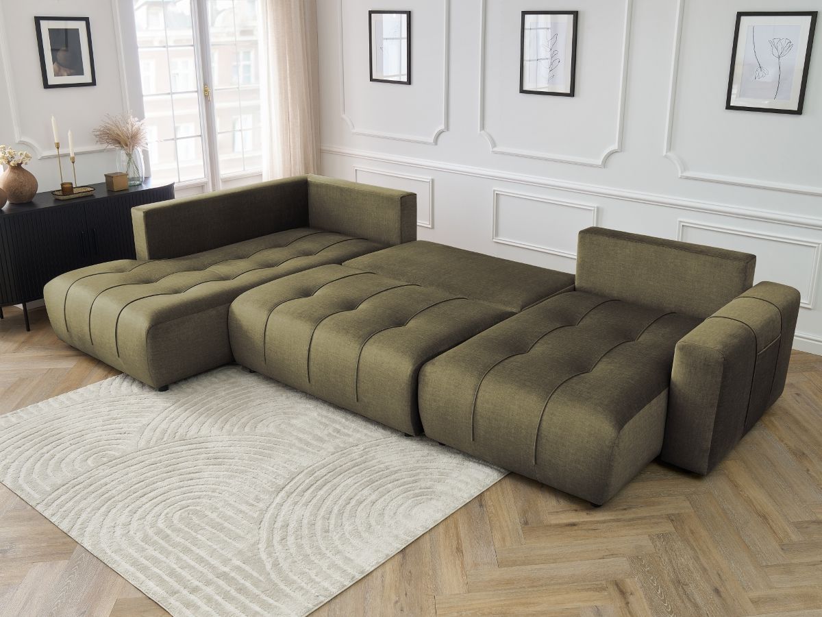 Bobochic Arsene Wohnlandschaft Samt Grün Ecke rechts