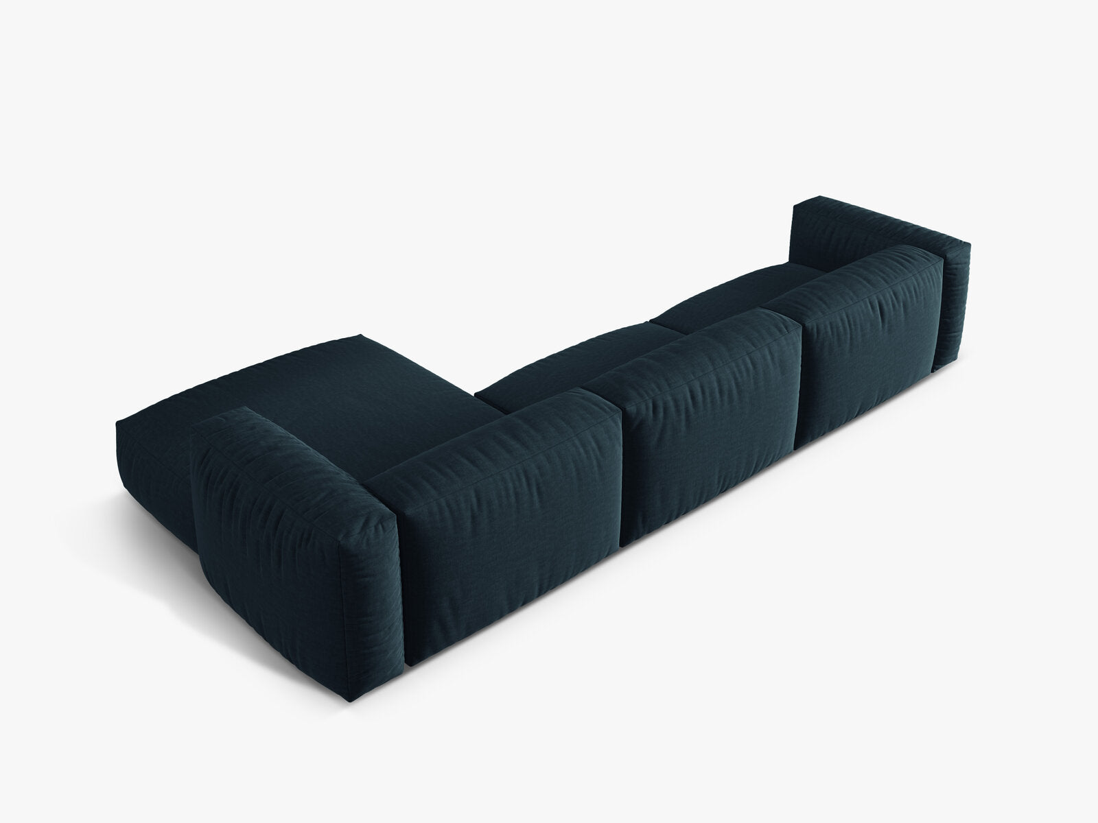Micadoni Ecksofa Martina 3-Sitzer Rechts Strukturierter Stoff Boston Jeansblau
