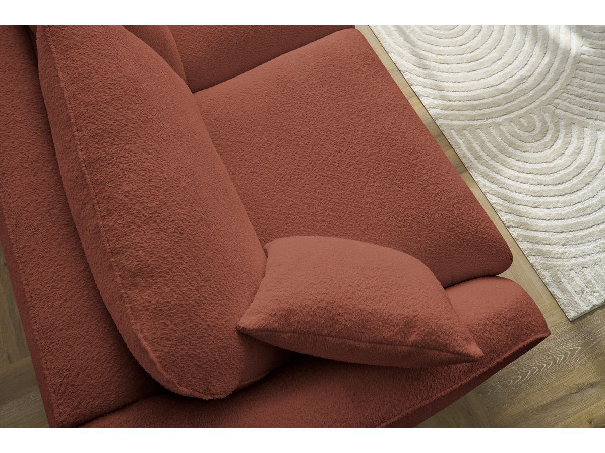 Bobochic Cezanne Schlafsofa 3-Sitzer Bouclé-Stoff Orange, Liegefläche 160 × 194 cm