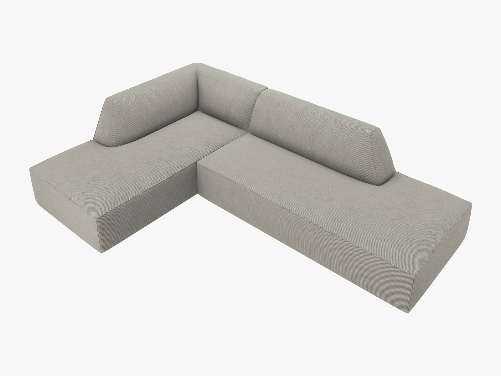 Micadoni Ecksofa Ruby 4-Sitzer Links Kord Scala Hellgrau