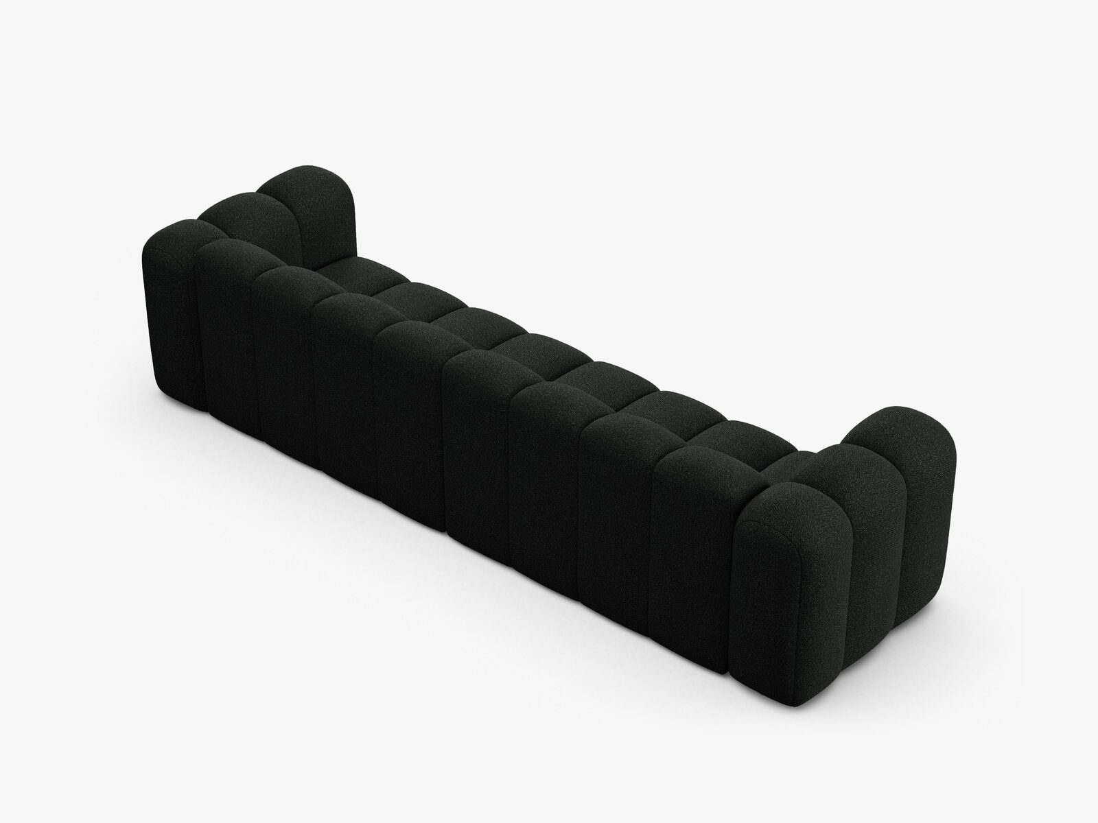 Micadoni Modulares Sofa Lupine 4-Sitzer Boucle Baloo Schwarz