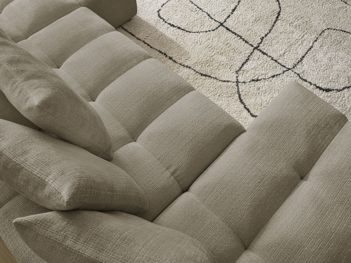 Bobochic Anakin Wohnlandschaft, 10 Kissen Strukturstoff Taupe