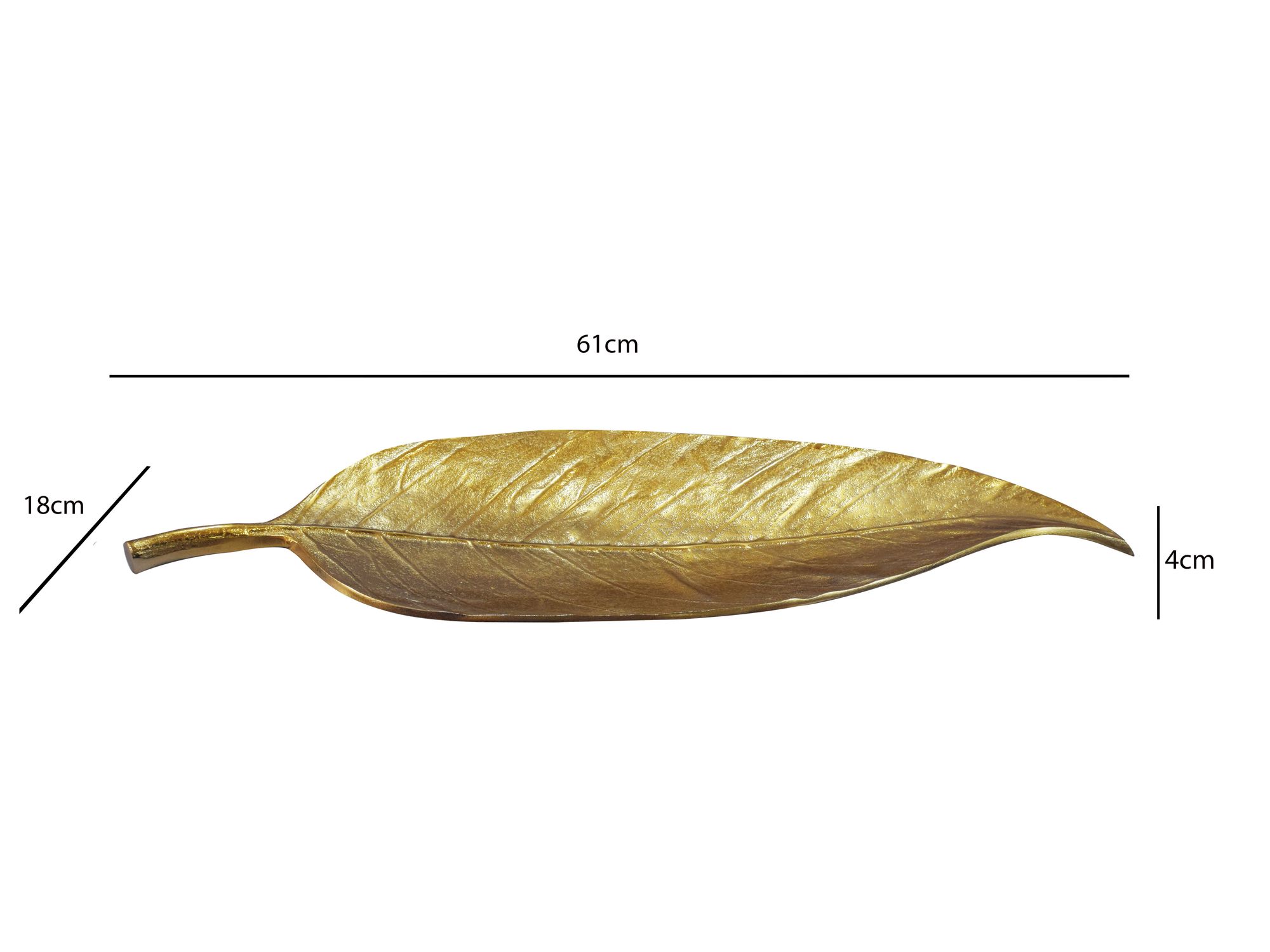 Dekoschale Rennebu Aluminium Gold 61 × 18 × 4 cm