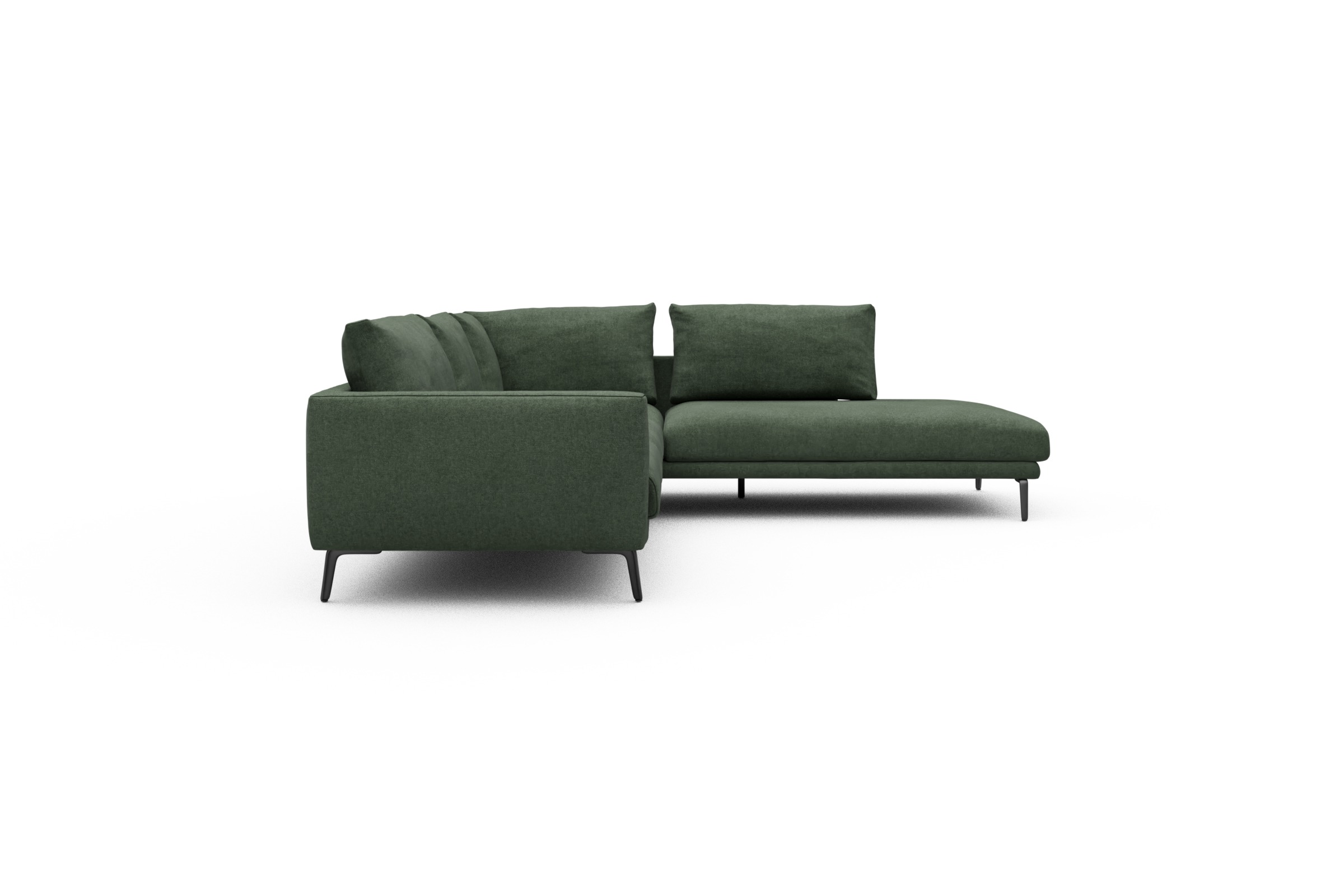 Ecksofa Karl Relax-Ecke rechts mit 2,5-Sitzer Casone-Forest-Green
