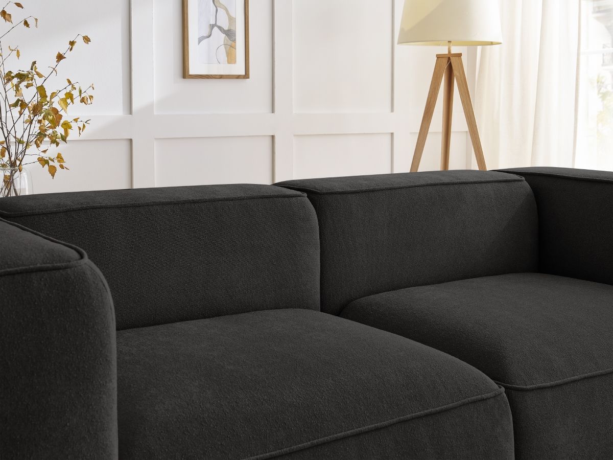 Bobochic Zephyr Sofa 2-Sitzer Strukturstoff Schwarz