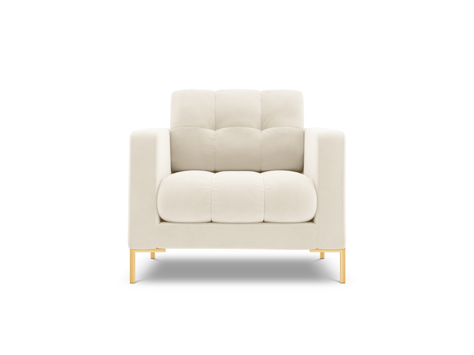 Cosmopolitan Design Sessel Bali Samt Bluvel Helles Beige Beine Gold