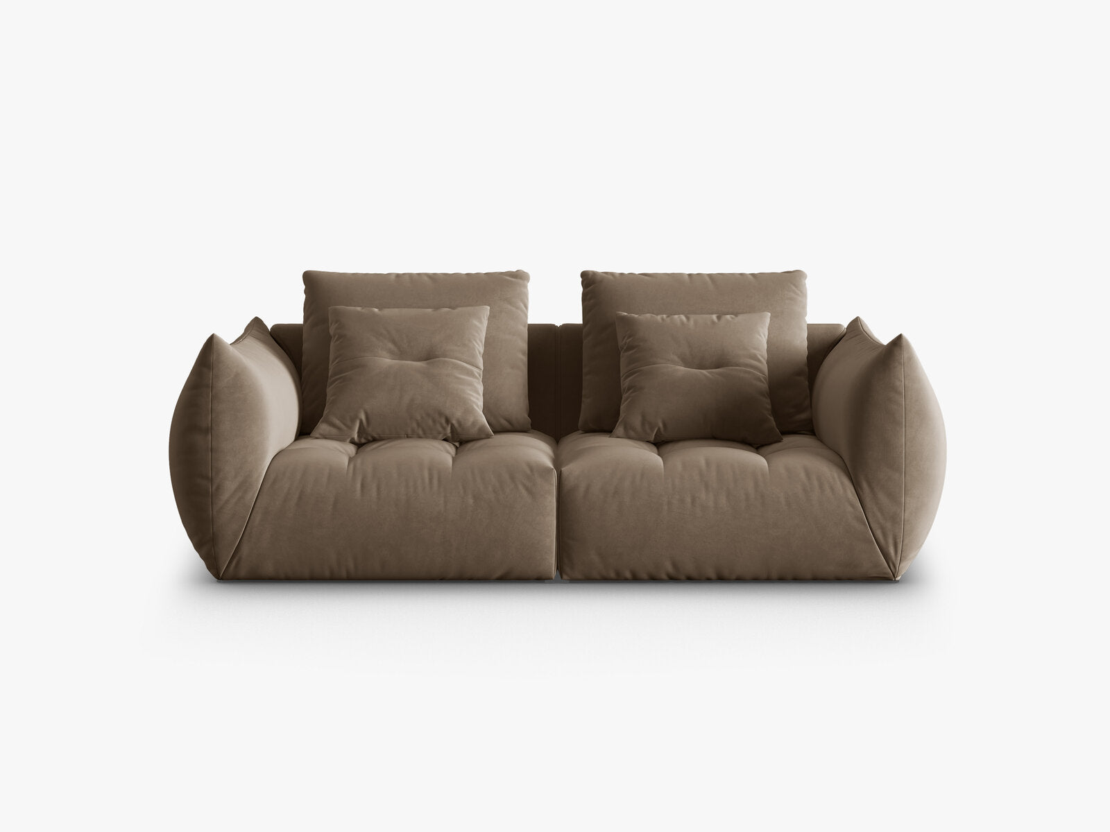 Micadoni Sofa Bloom 3-Sitzer Samt Hellbraun