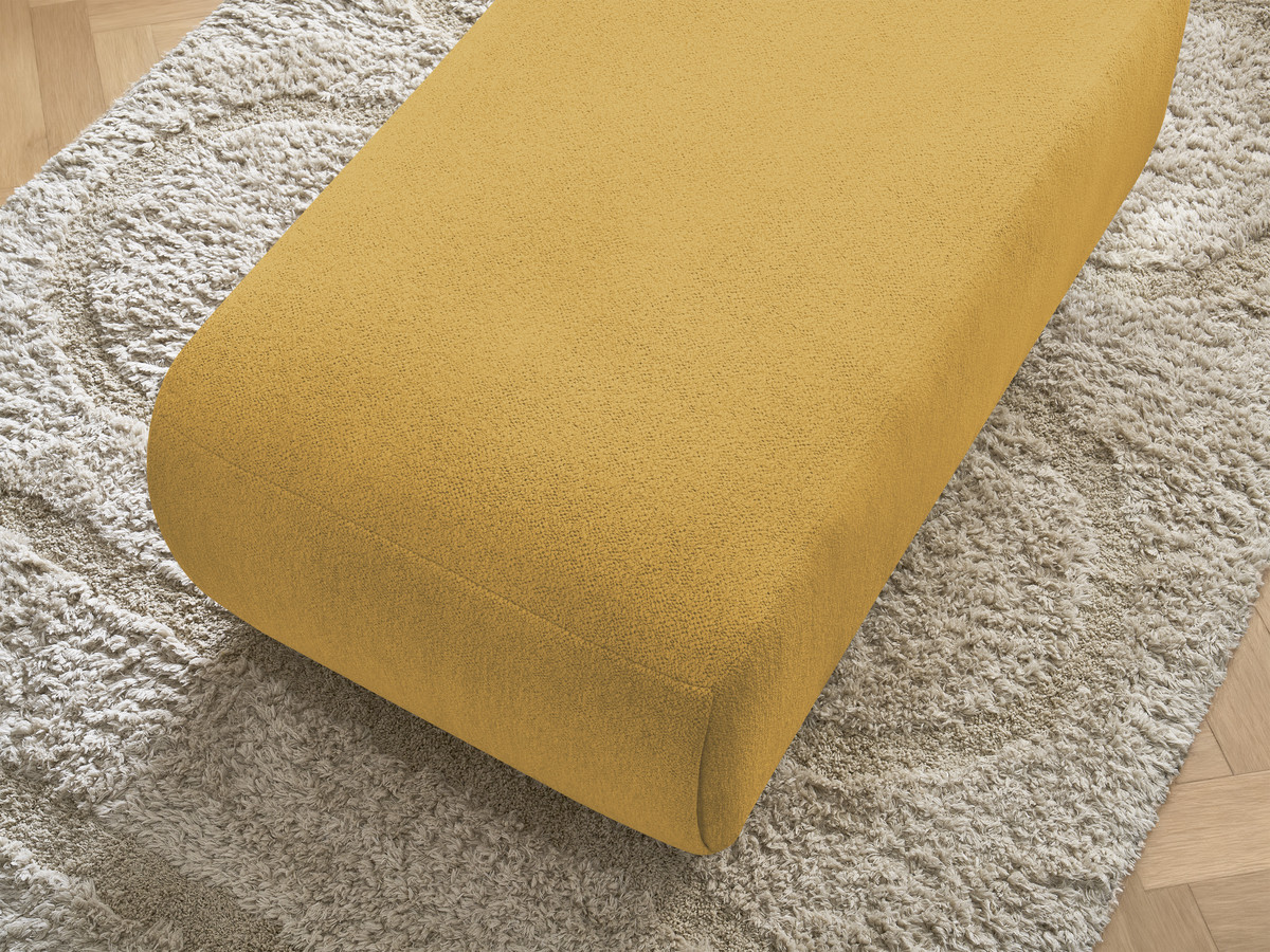 Bobochic Jana Pouf 63 × 114 cm Melange-Stoff Gelb