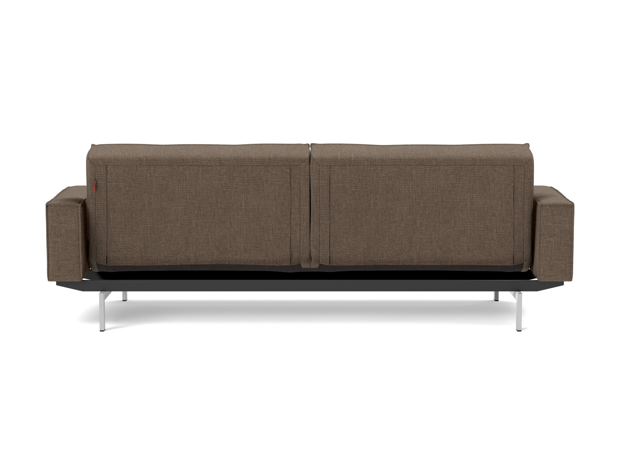 Schlafsofa Splitback mit Armlehnen Chenille Esina 411-Cedar-Brown Beine Chrom