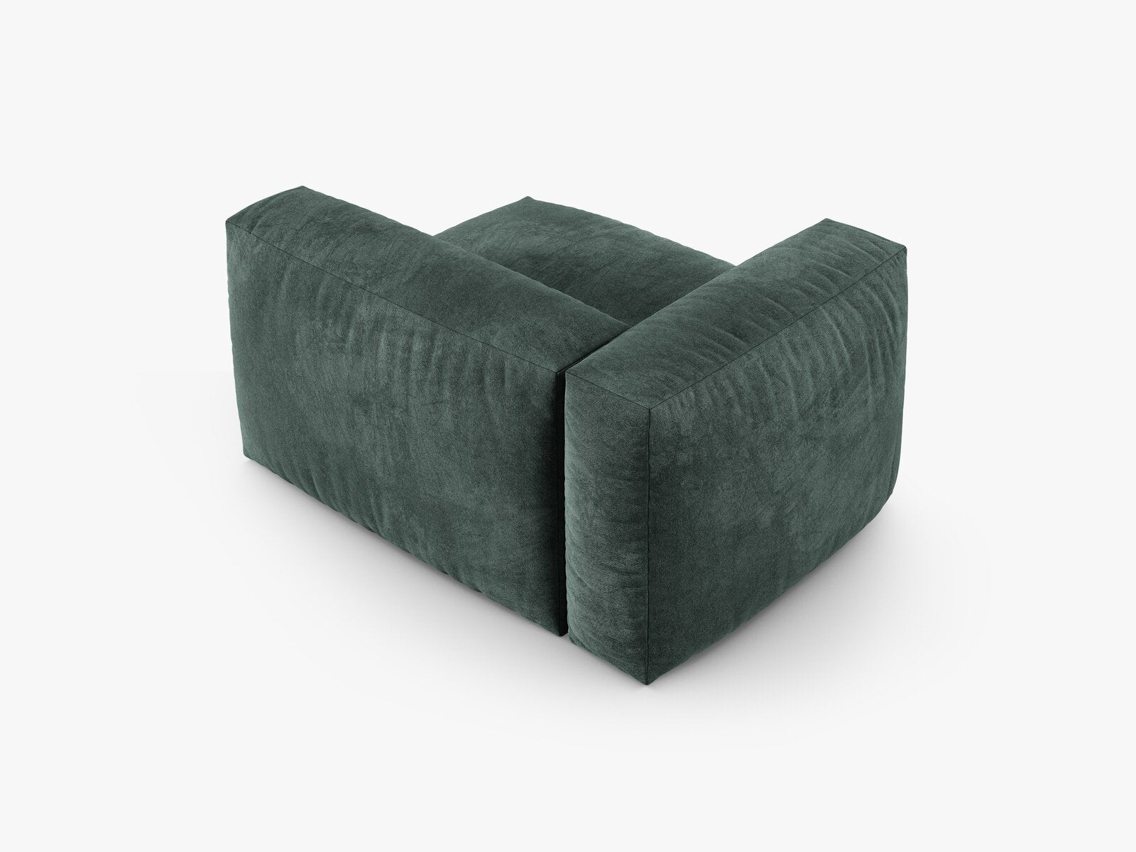 Micadoni Eckmodul mit Armlehne Martina 1-Sitzer 90cm Sitztiefe Links Samt Vogue Petrol