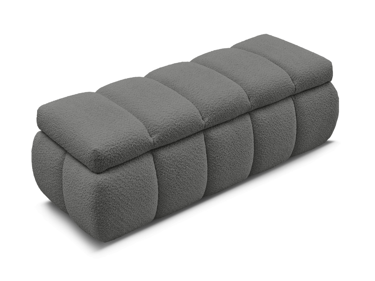 Bobochic Denali Bettbank 146 × 56 cm Bouclé-Stoff Dunkelgrau