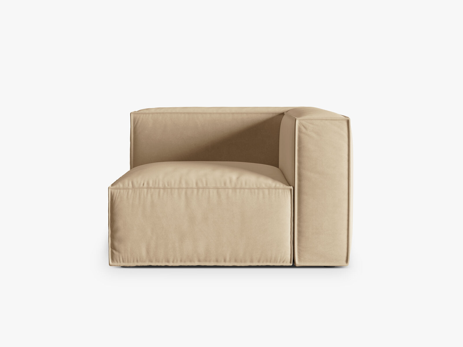 Micadoni Eckmodul Nuria 1-Sitzer Samt Nude