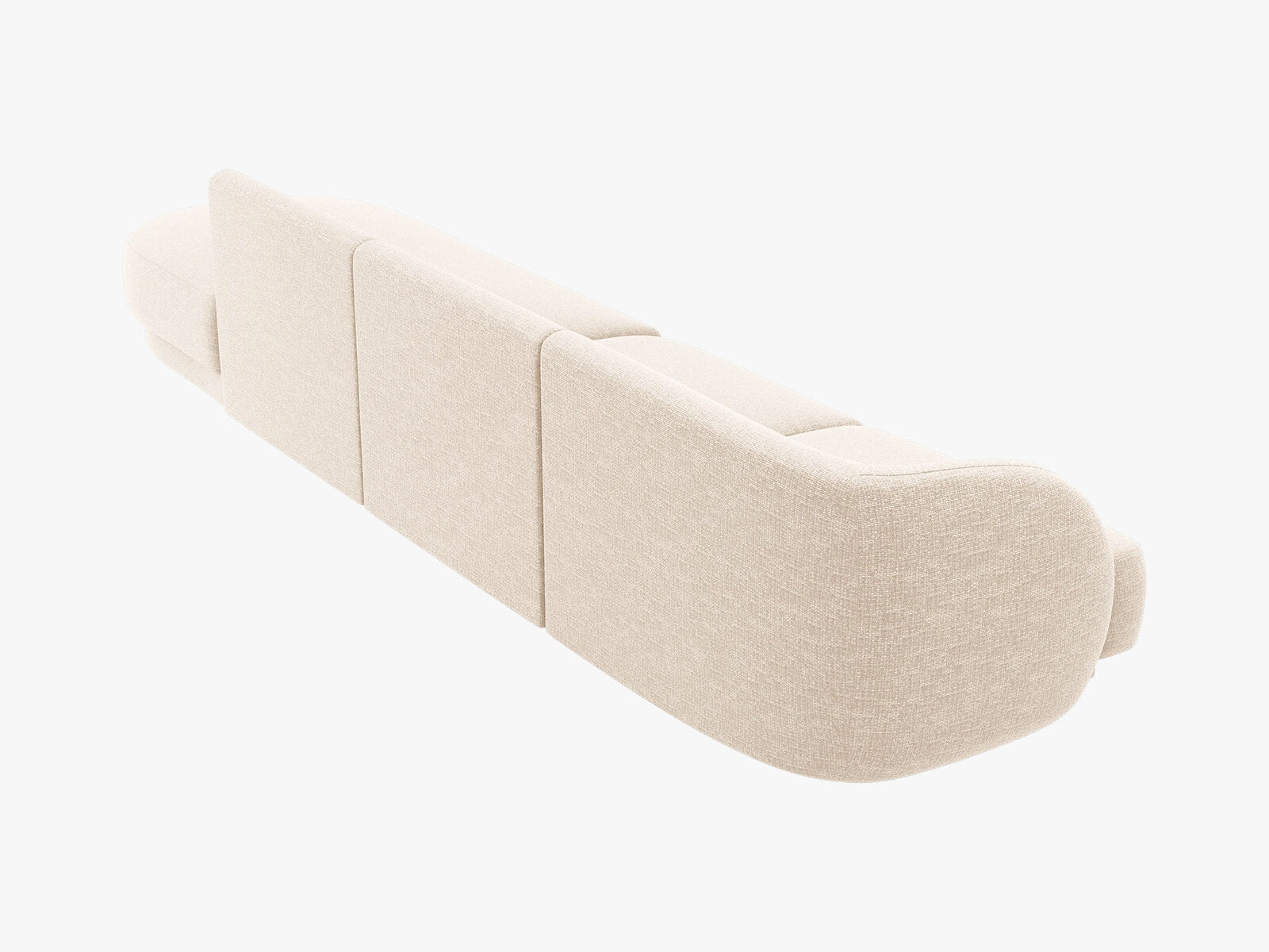 Micadoni Sofa Miley 4-Sitzer Rechts Chenille Haga Helles Beige