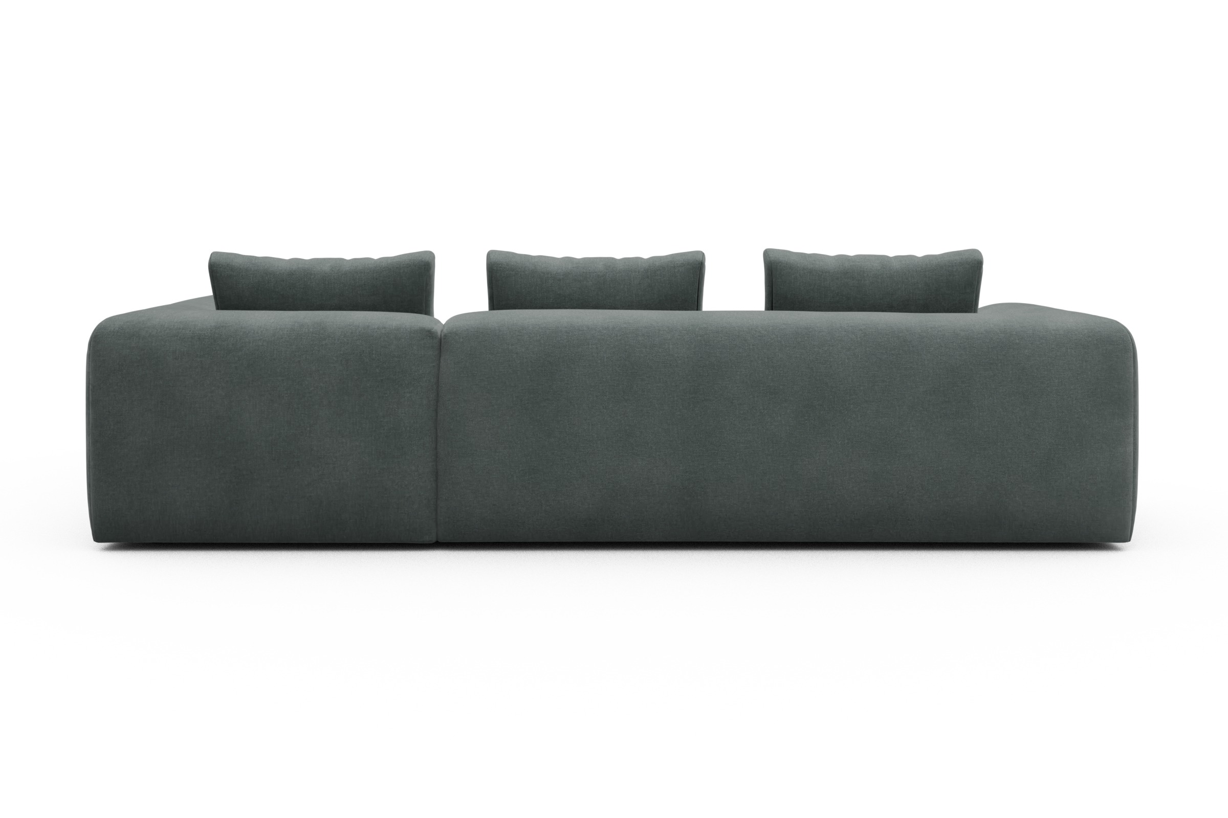 Ecksofa Fred 2x 2,5-Sitzer rechts offen Smooth-Silver-Grey