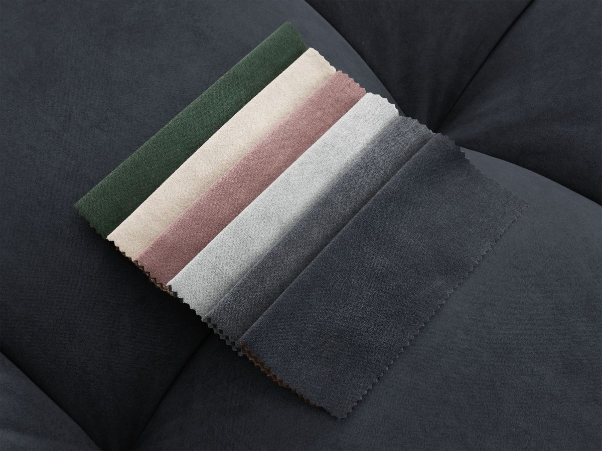 Bobochic Mont-blanc Wohnlandschaft mit Pouf Samt Dunkelblau