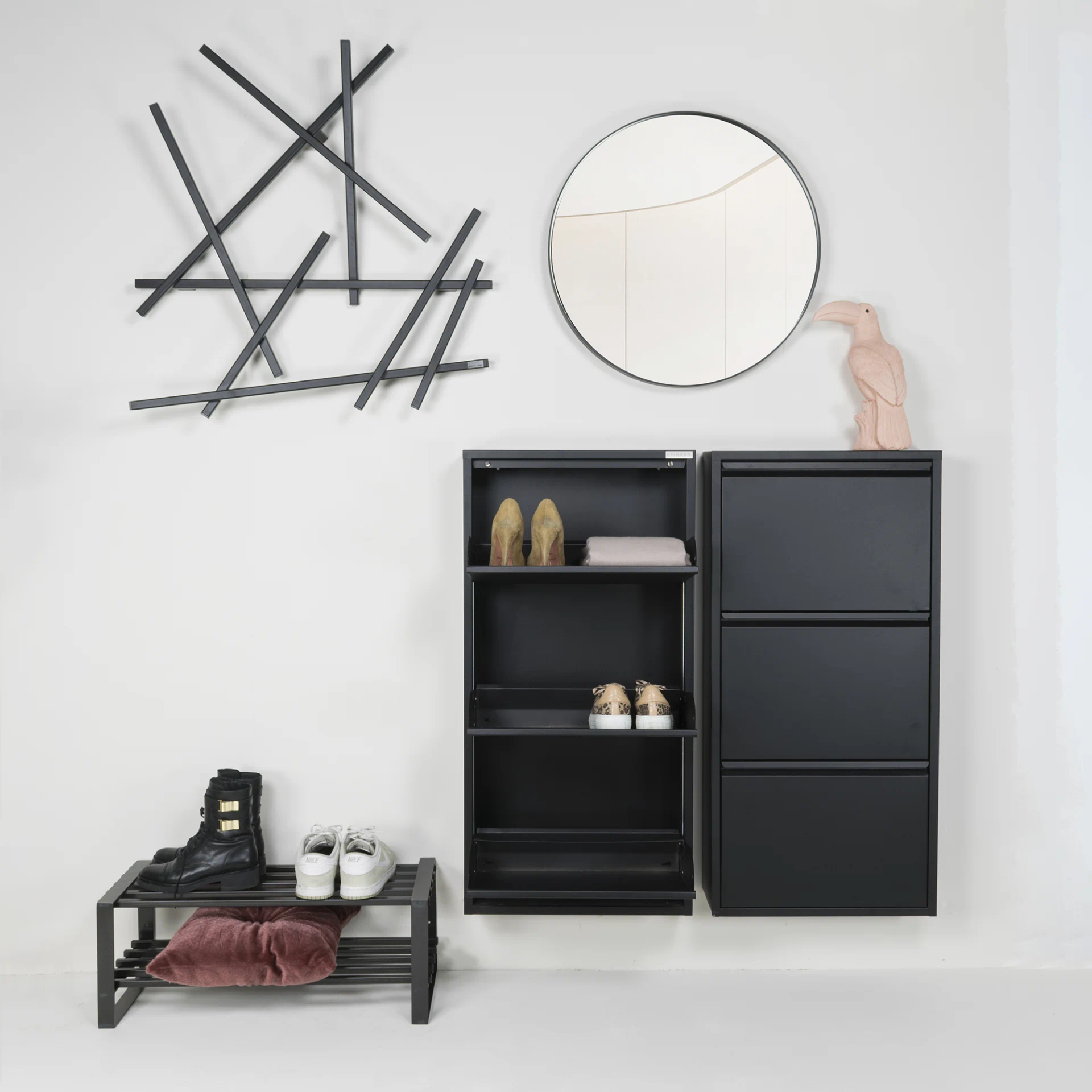 Spinder Design Matches XS Wandgarderobe Schwarz