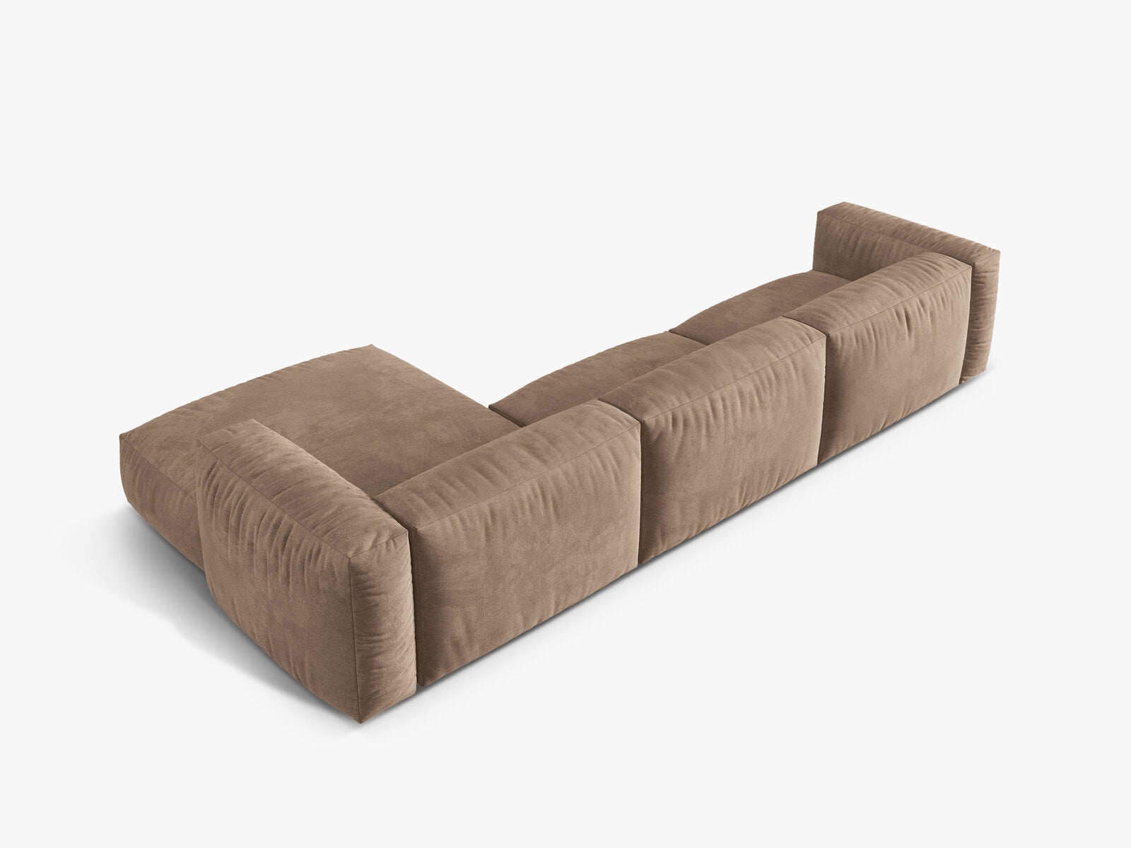 Micadoni Ecksofa Martina 3-Sitzer Rechts Samt Vogue Dunkelbeige