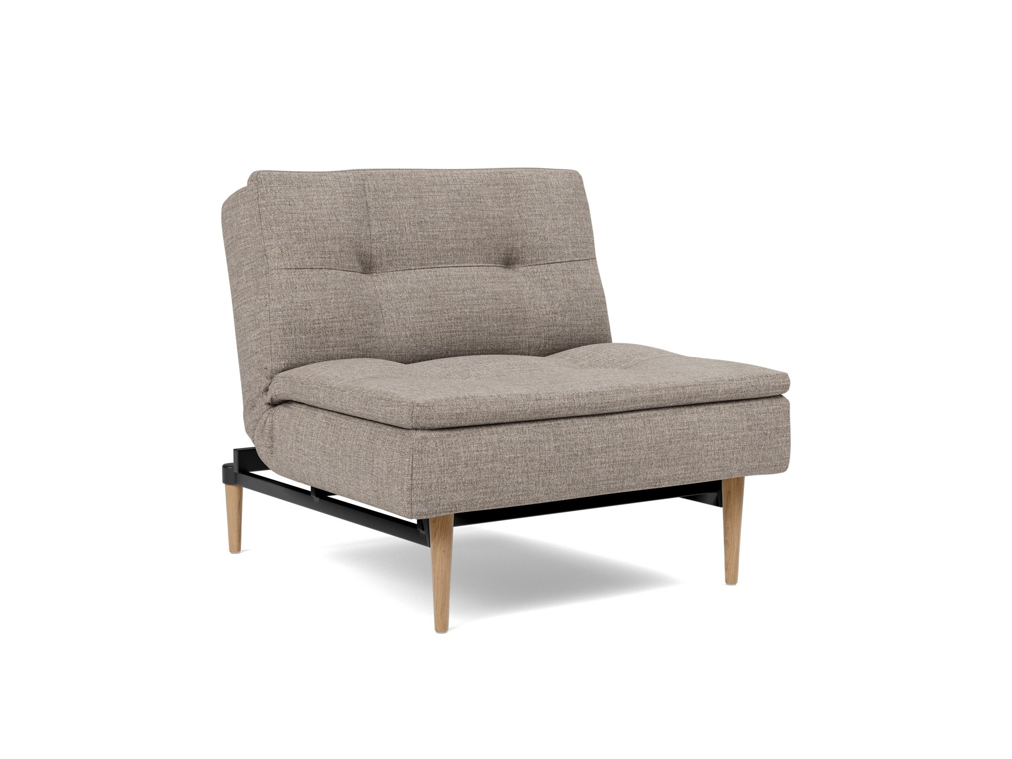 Sessel Dublexo Chenille Yuveno 472-Warm-Grey Beine Styletto Eiche hell