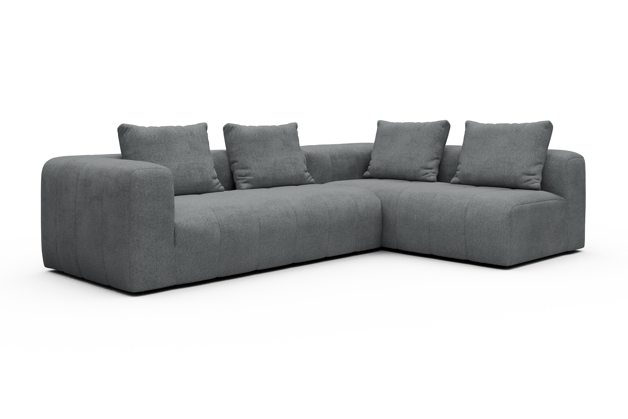 Ecksofa Hugo 2x 2,5-Sitzer Armlehne links Casone-Gravel-Grey