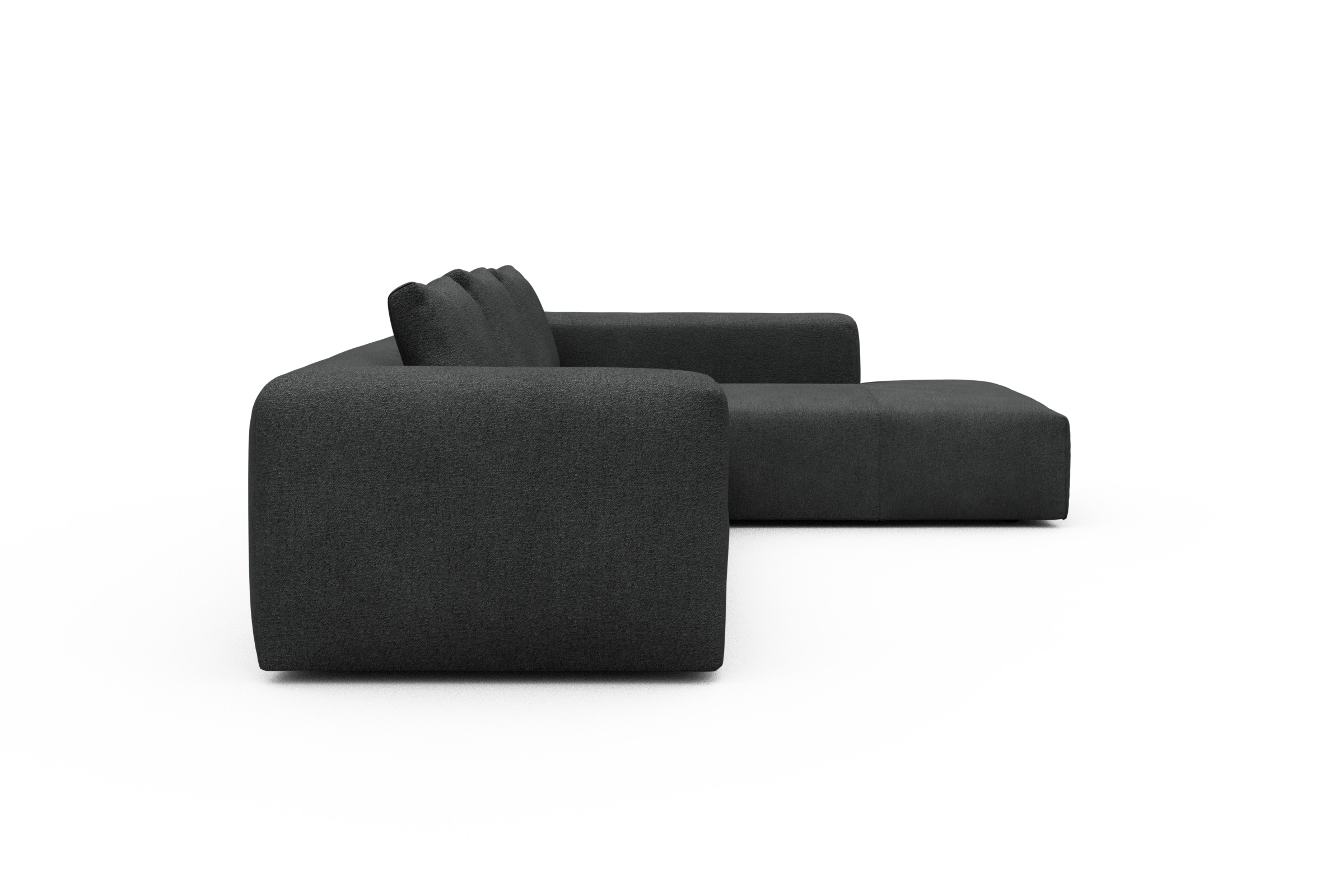 Ecksofa Fred Relax-Ecke rechts mit 2,5-Sitzer Boucle-Charcoal