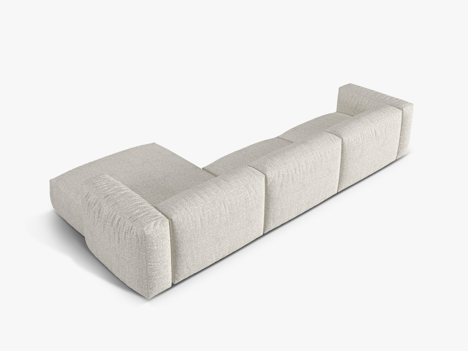Micadoni Ecksofa Martina 3-Sitzer Rechts Boucle Monet Grau Beige Melange