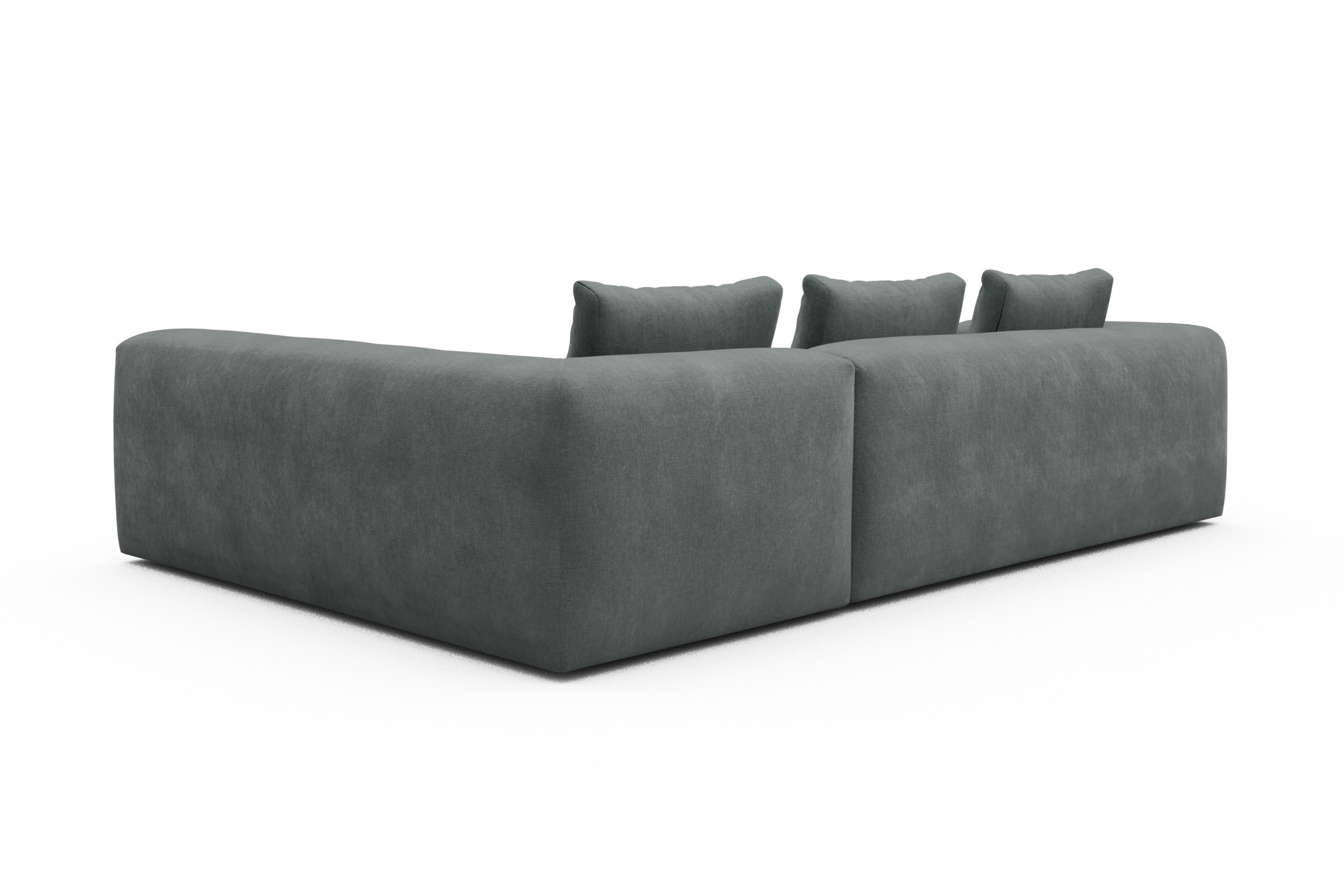 Ecksofa Fred 2x 2,5-Sitzer rechts offen Smooth-Silver-Grey