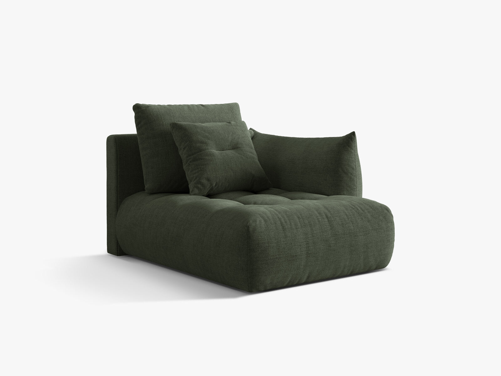 Micadoni Bloom Chaiselongue Rechts Strukturierter Stoff Wind Moosgrün