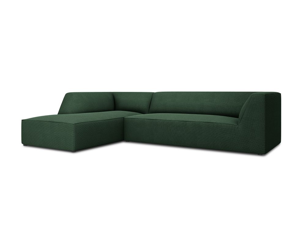 Cosmopolitan Design Ecksofa Siena 4-Sitzer Strukturierter Stoff Ottawa Grün Links