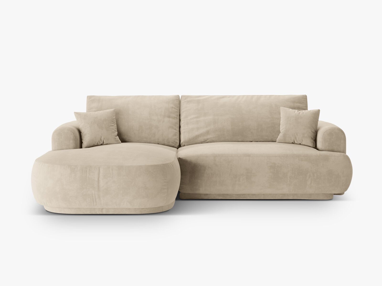 Micadoni Ella Ecksofa 5-Sitzer mit Schlaffunktion Links Samt Vogue Helles Beige