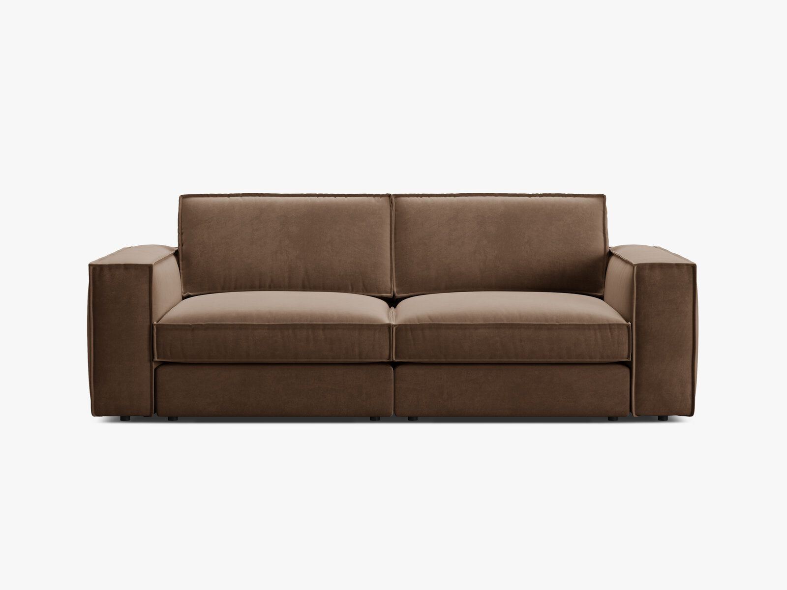 Micadoni modulares Sofa Pola 3-Sitzer Samt Salvador Schokolade