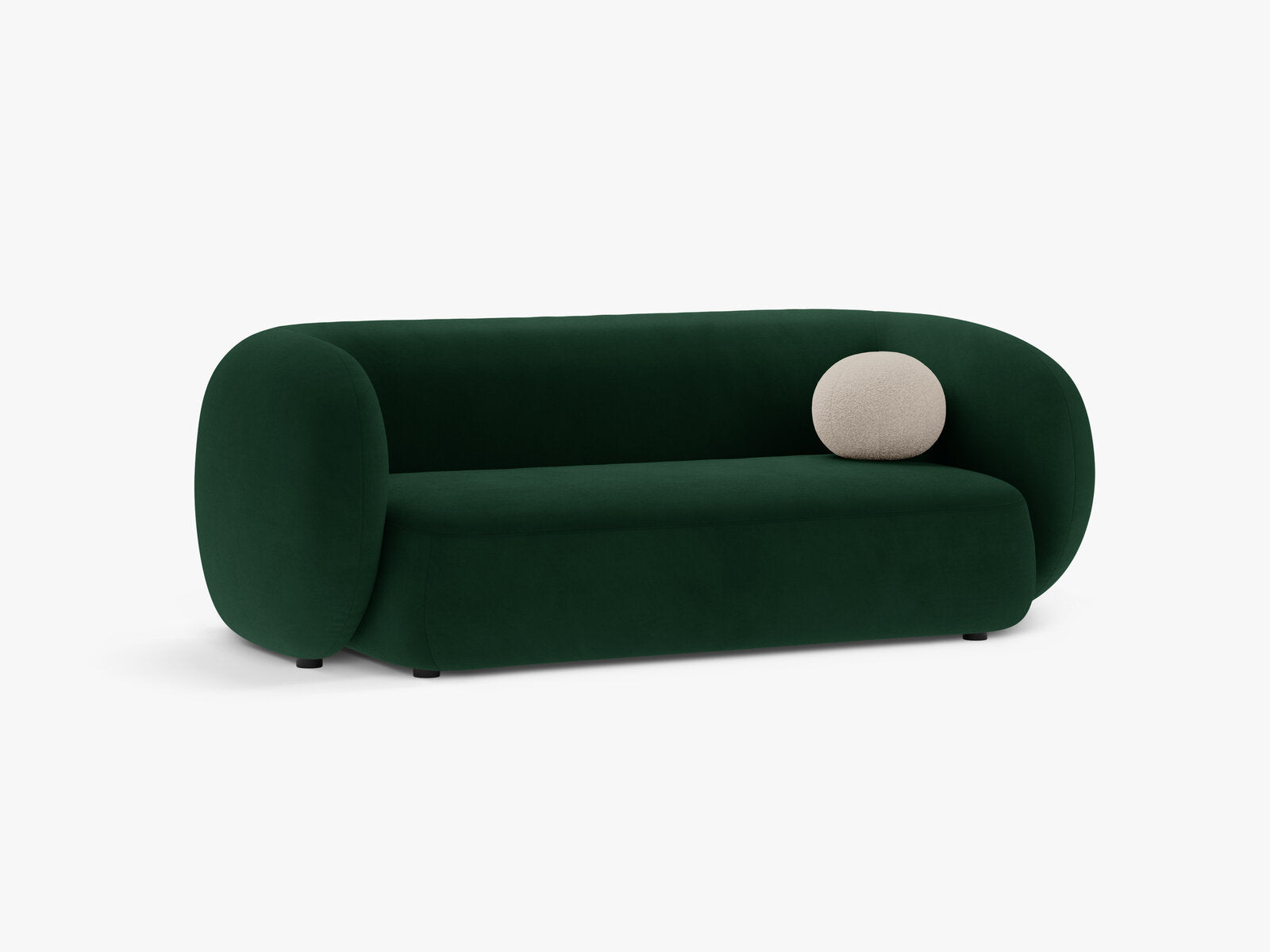 Micadoni Sofa Kate 2-Sitzer Samt Salvador Flaschengrün