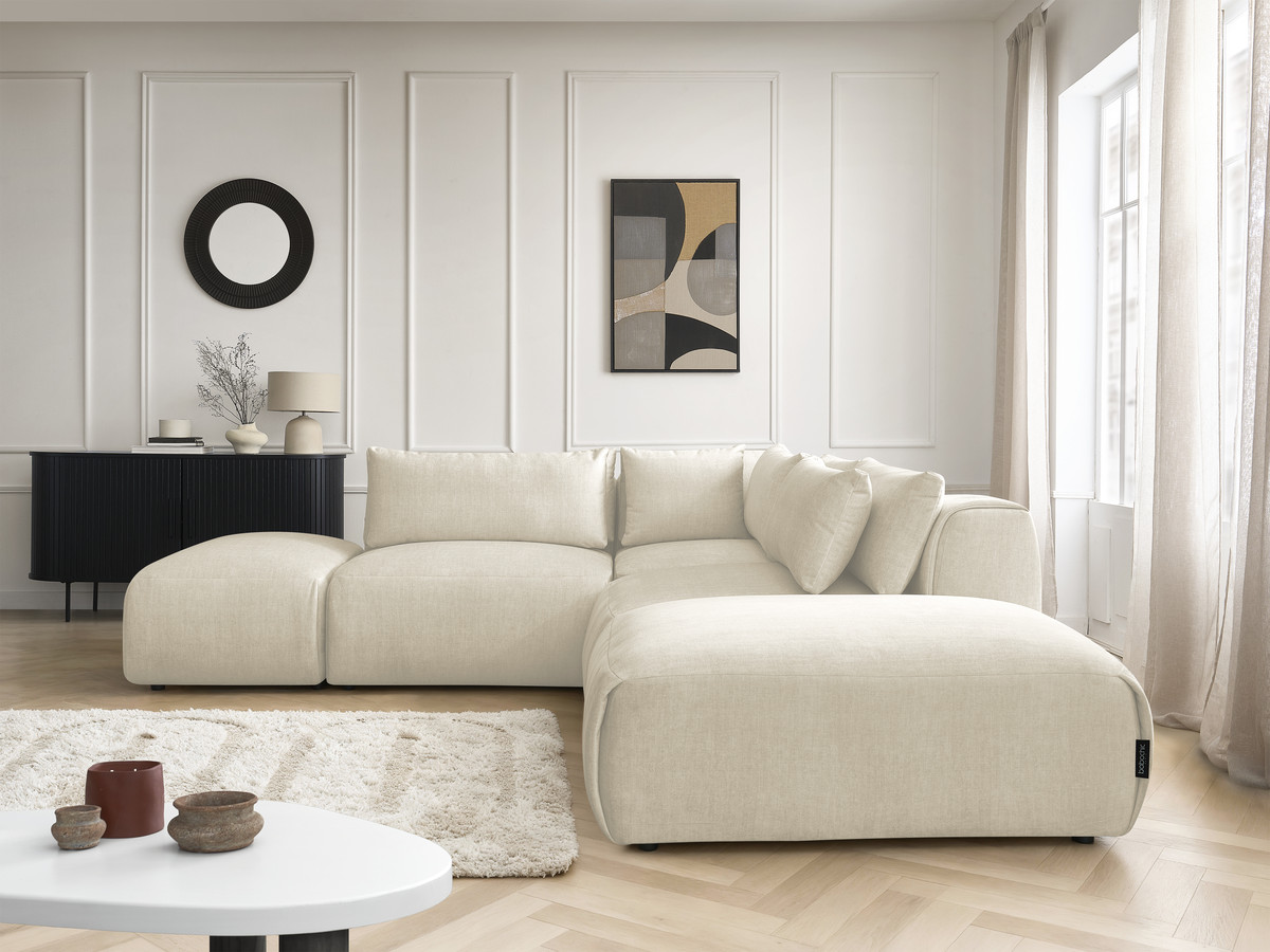 Bobochic Jana Ecksofa Samt Beige