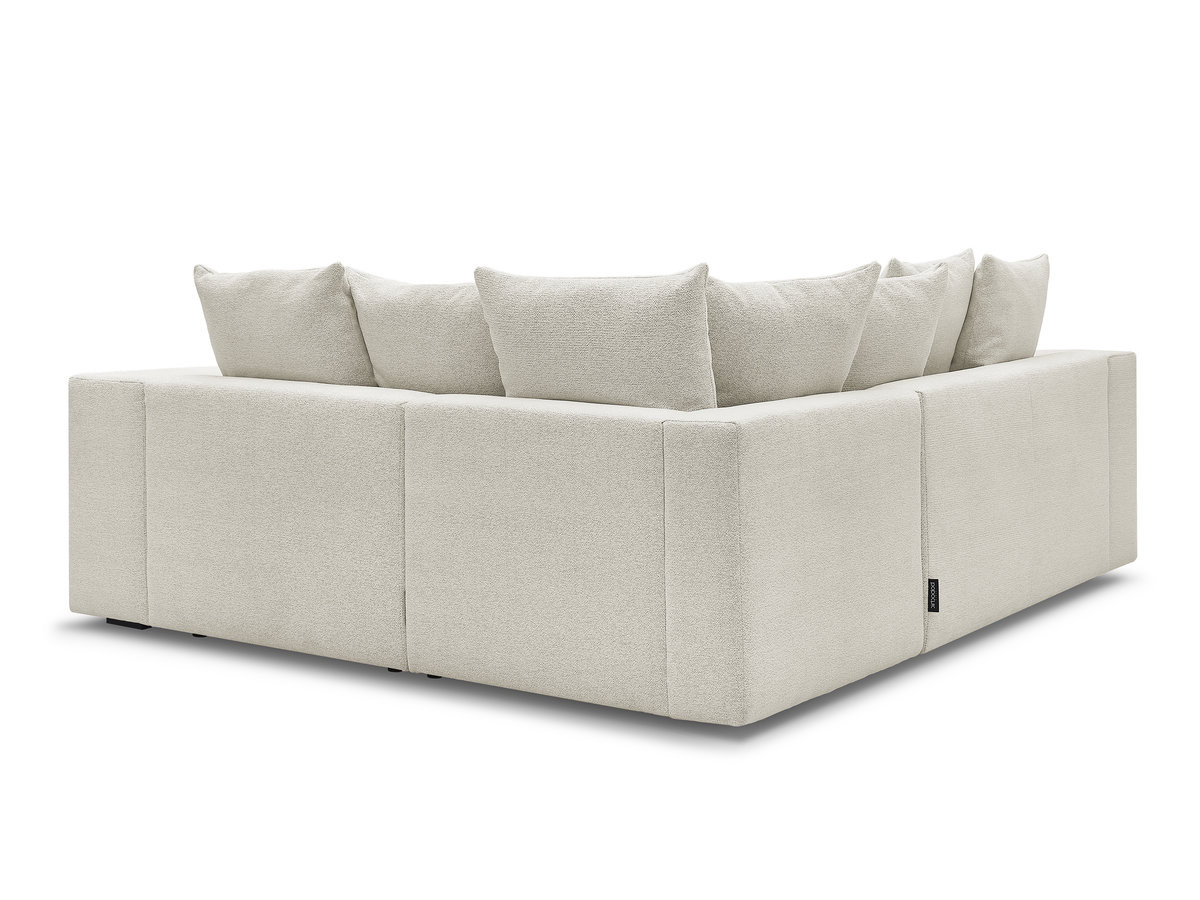 Bobochic Voltaire Ecksofa 268 × 214 cm Melange-Stoff Weiß Ecke rechts