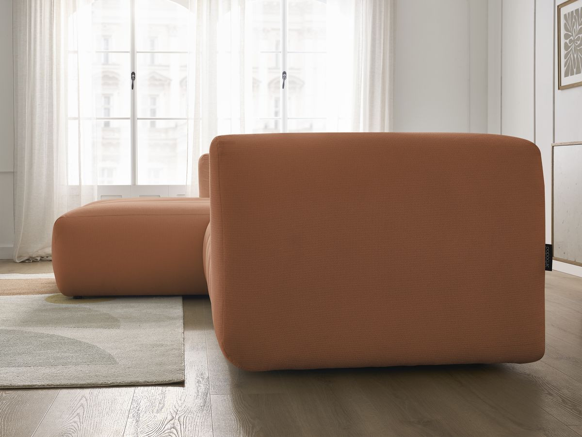 Bobochic Talia Ecksofa Melange-Stoff Orange Ecke links