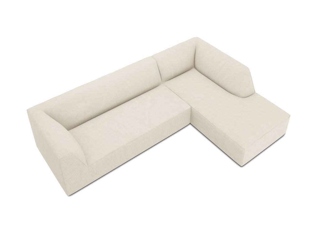 Cosmopolitan Design Ecksofa Siena 4-Sitzer Kord Scala Helles Beige Rechts