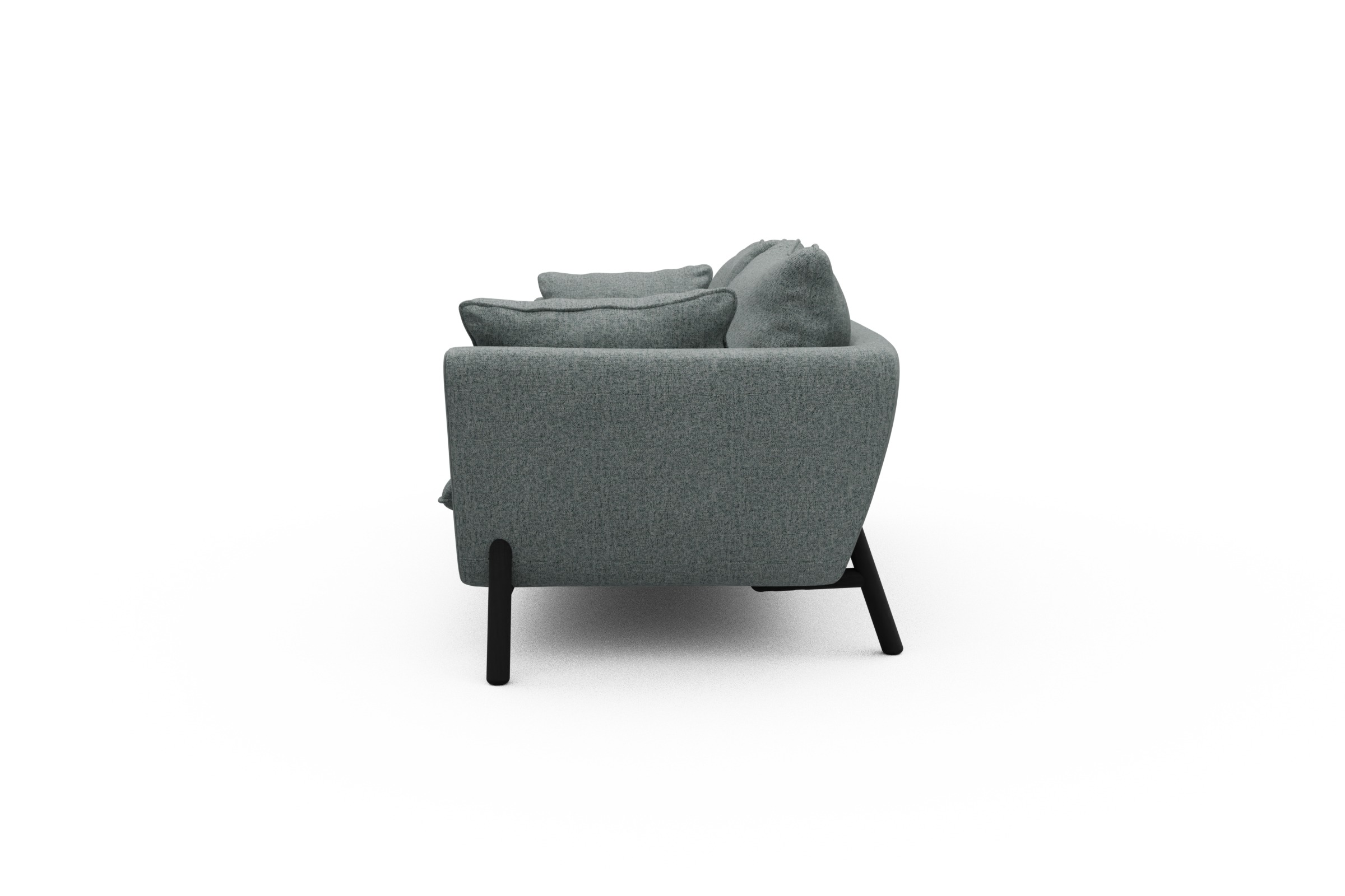 Sofa Emil PREMIUM 3-Sitzer Beinfarbe Eiche Schwarz Casone-Light-Mixed-Green