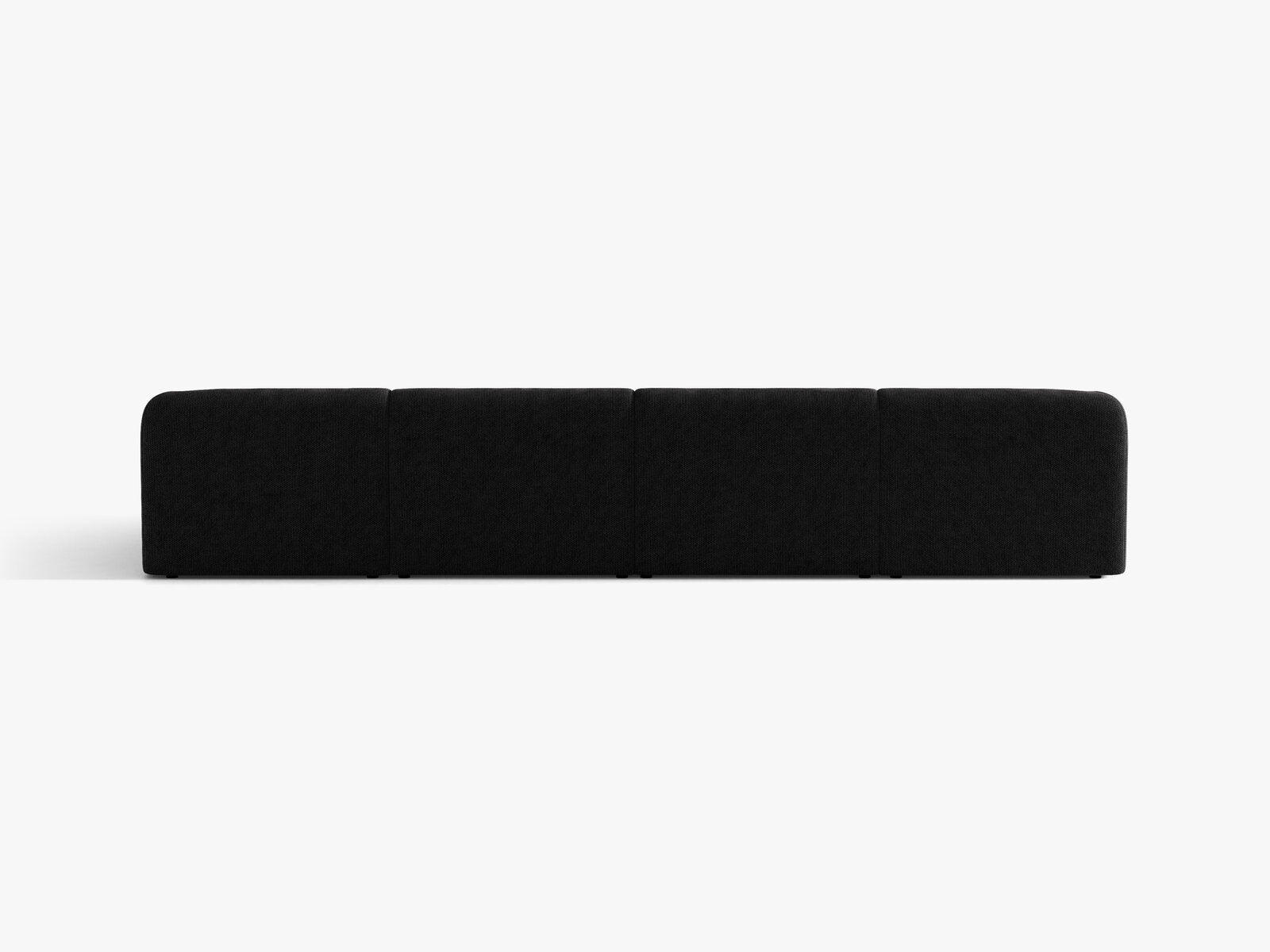 Micadoni Panorama-Sofa Miley 5-Sitzer Chenille Haga Schwarz