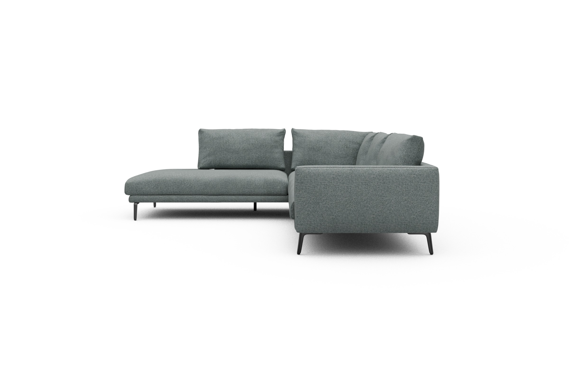 Ecksofa Karl Relax-Ecke links mit 2,5-Sitzer Casone-Light-Mixed-Green