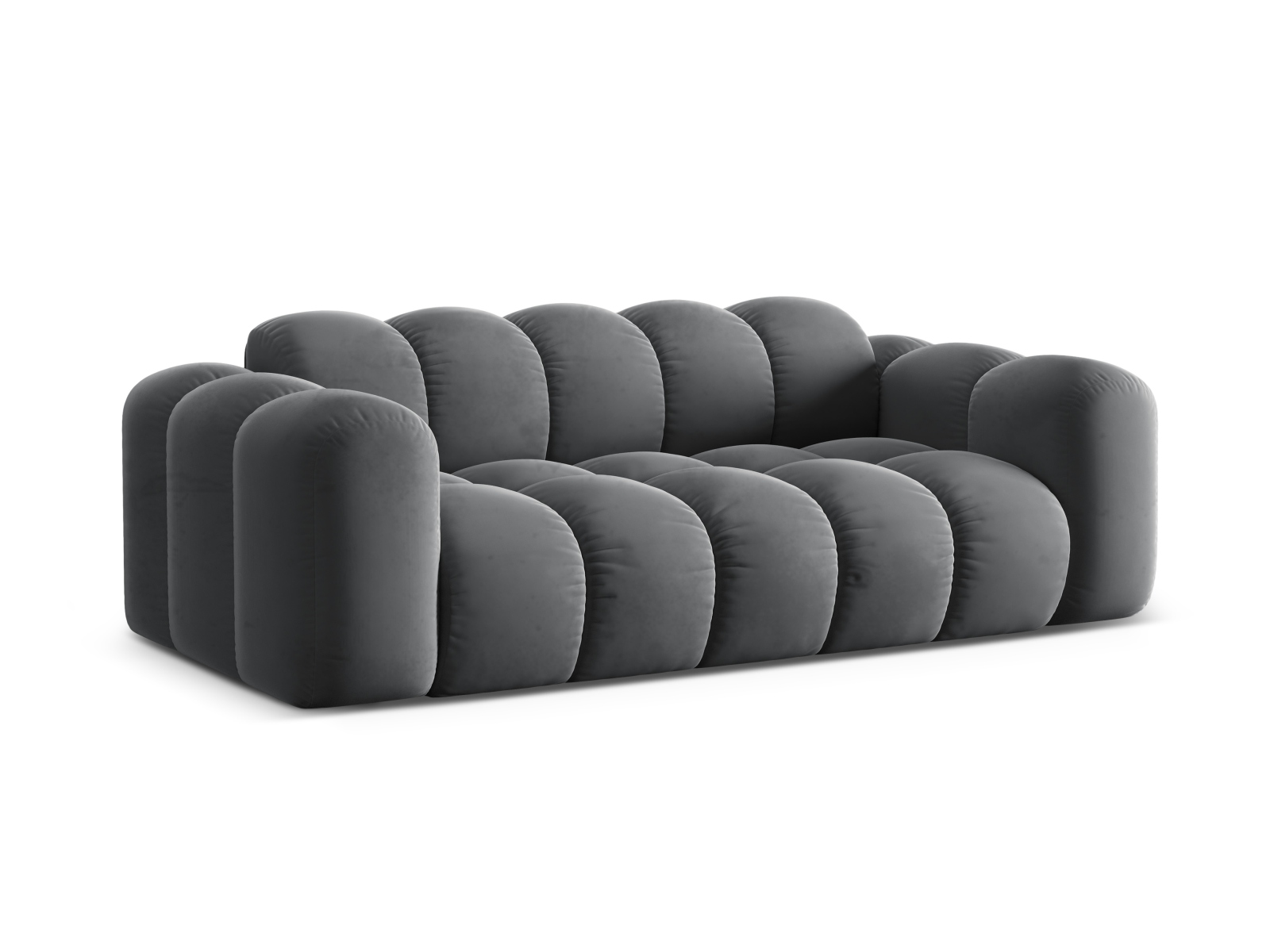 Cosmopolitan Design Sofa Treno 3-Sitzer Samt Bluvel Grau