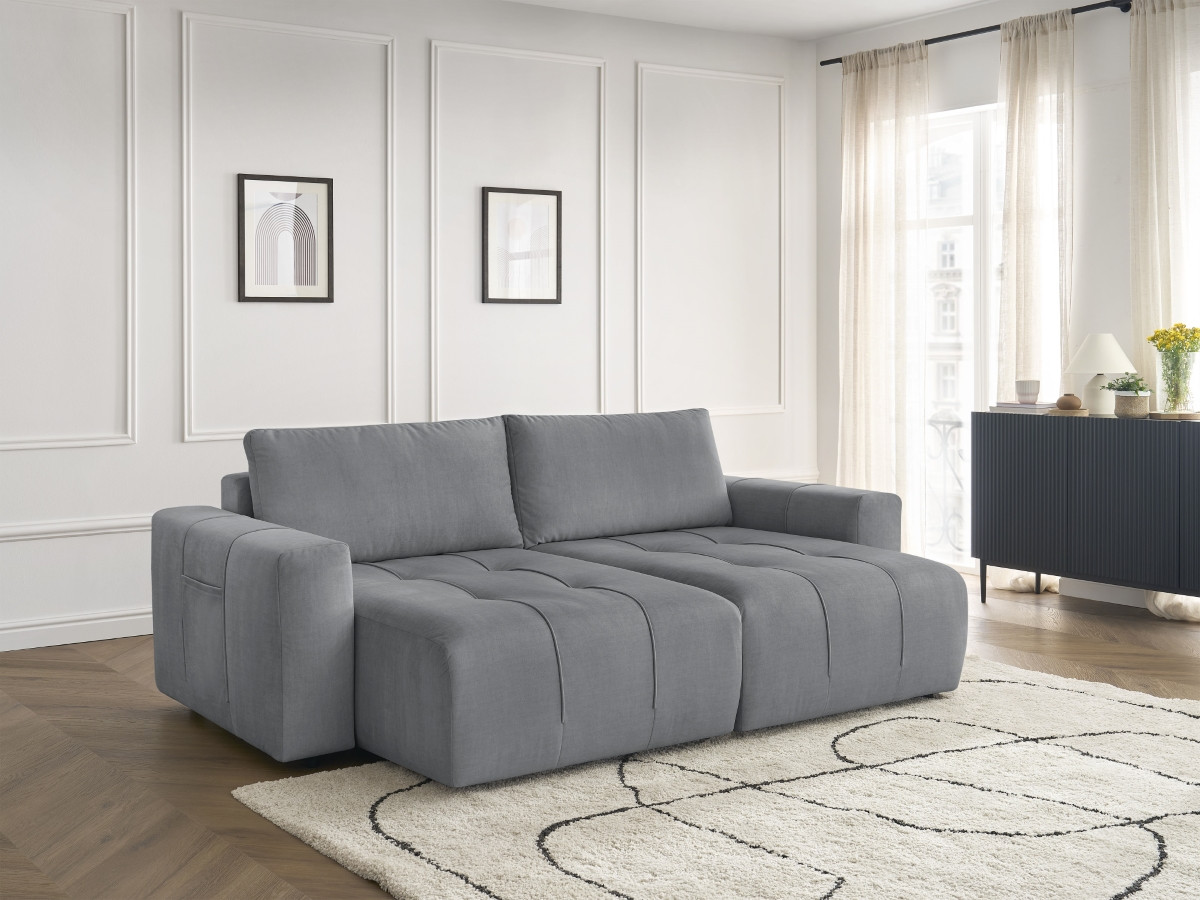 Bobochic Arsene Sofa 4-Sitzer Samt Dunkelgrau