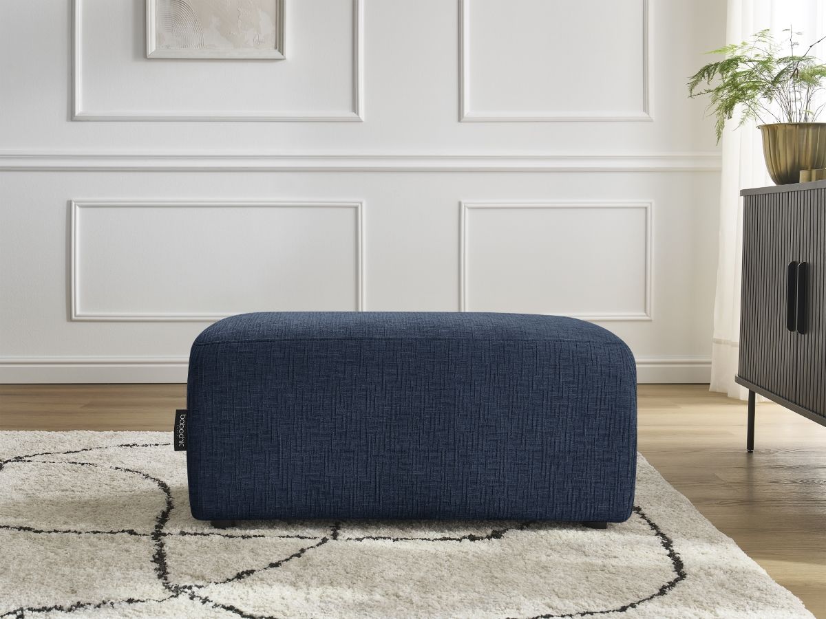 Bobochic Atilla Pouf Strukturstoff Dunkelblau